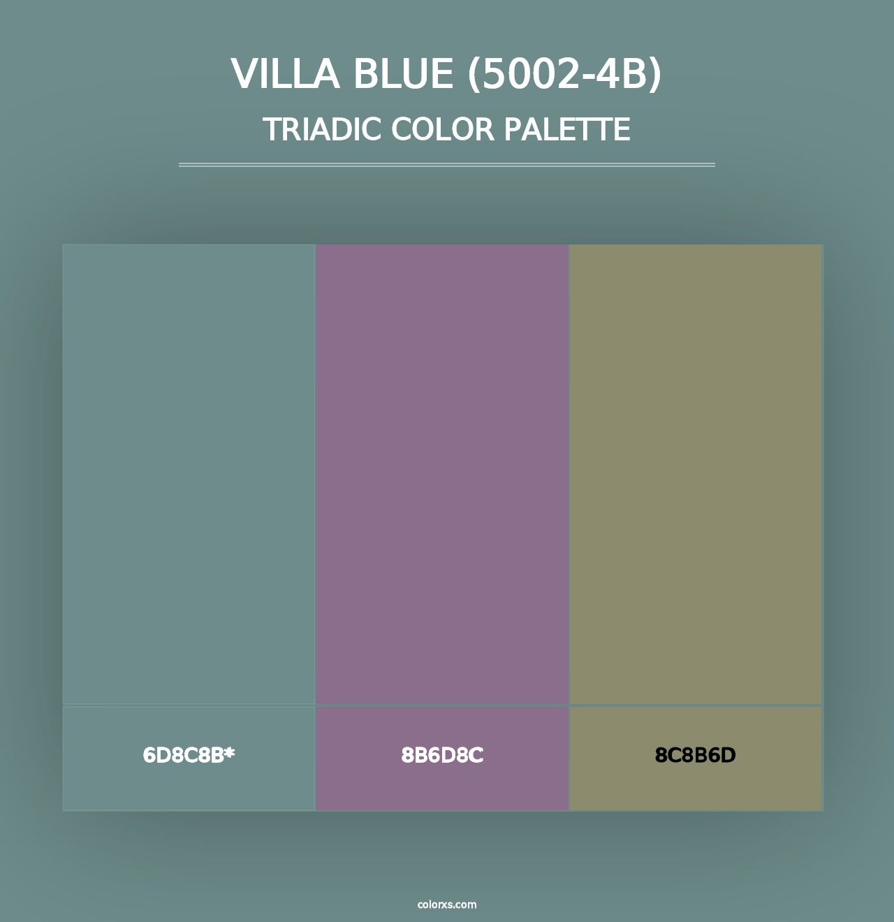 Villa Blue (5002-4B) - Triadic Color Palette