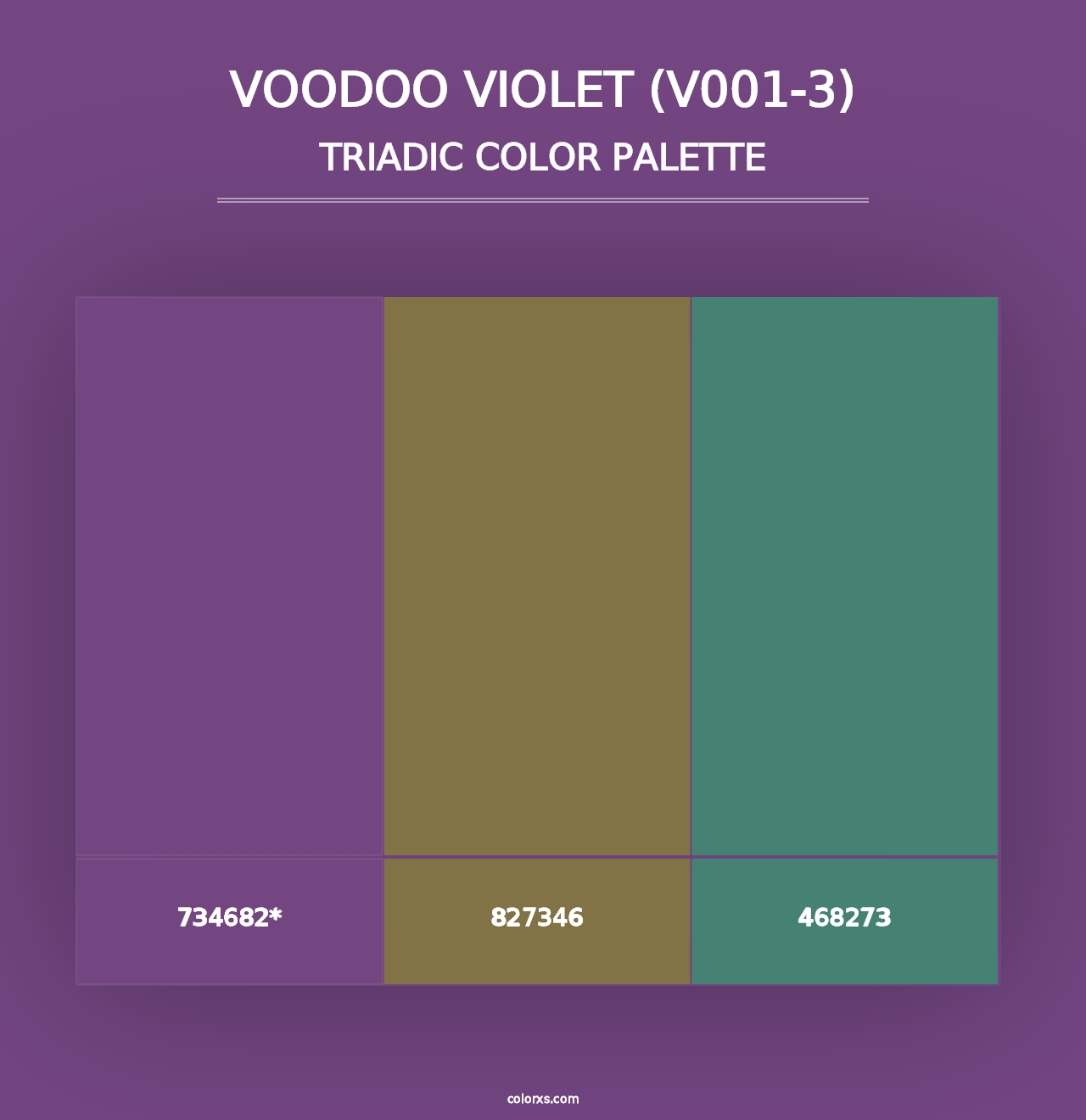 Voodoo Violet (V001-3) - Triadic Color Palette