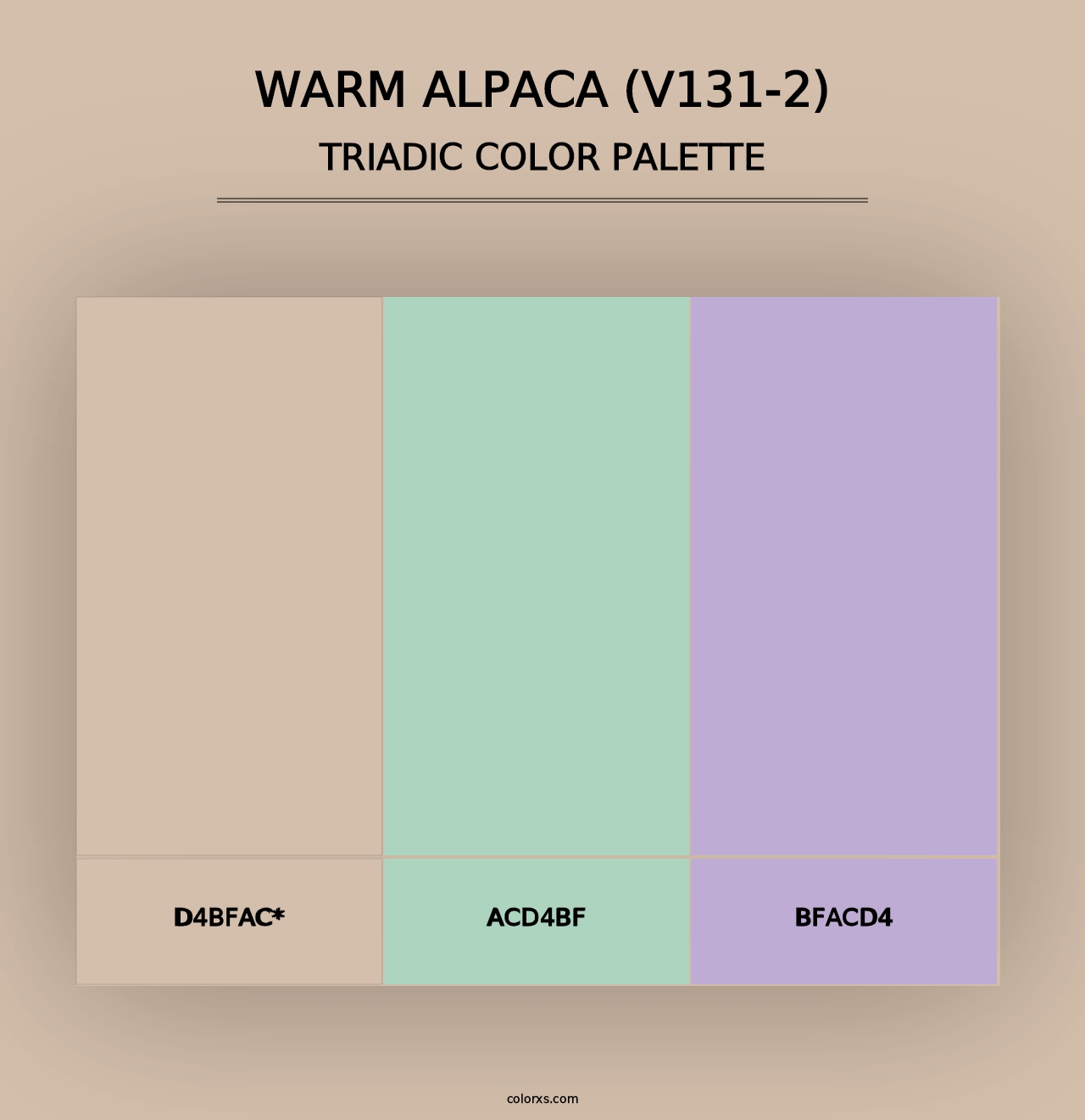 Warm Alpaca (V131-2) - Triadic Color Palette