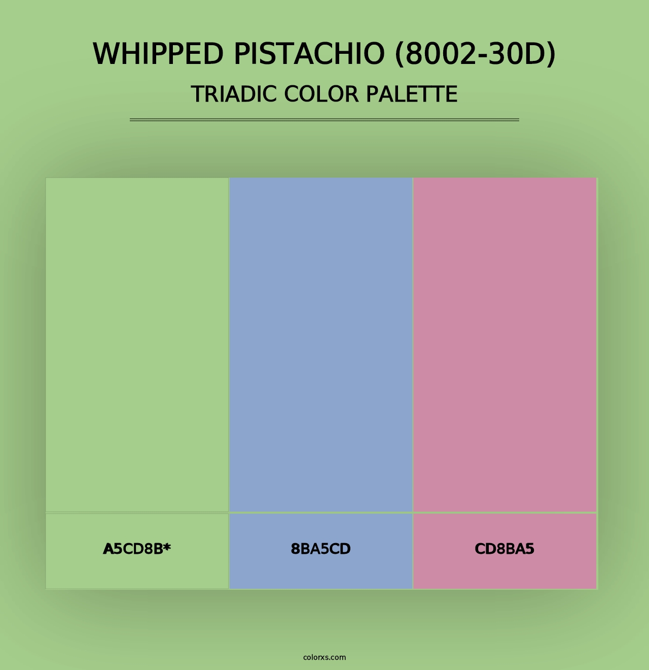 Whipped Pistachio (8002-30D) - Triadic Color Palette