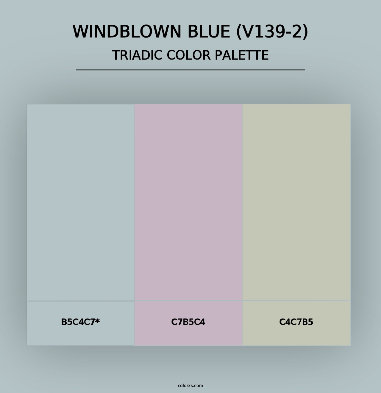 Windblown Blue (V139-2) - Triadic Color Palette