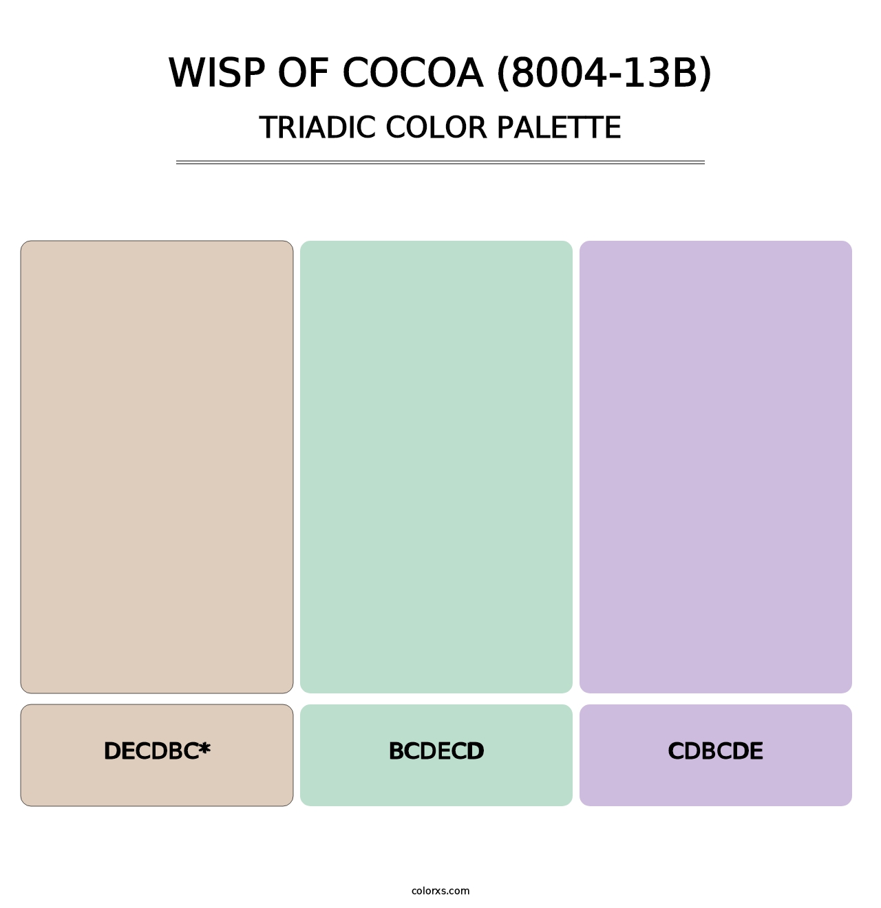 Wisp of Cocoa (8004-13B) - Triadic Color Palette