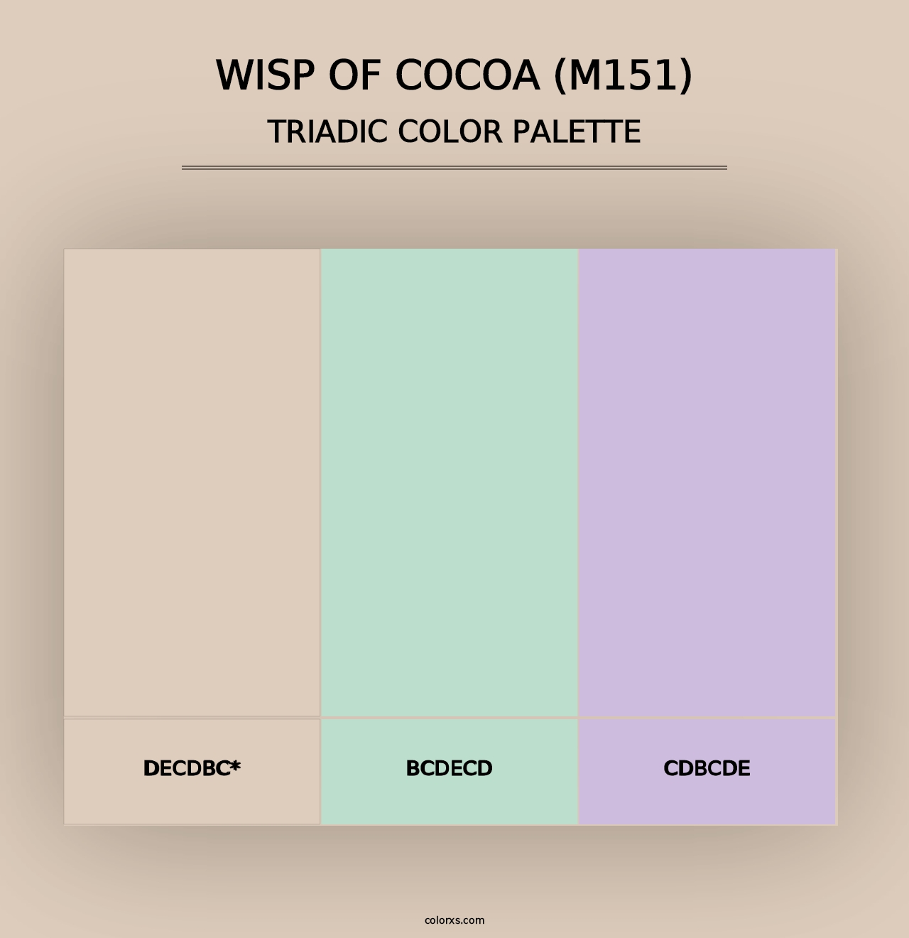 Wisp of Cocoa (M151) - Triadic Color Palette