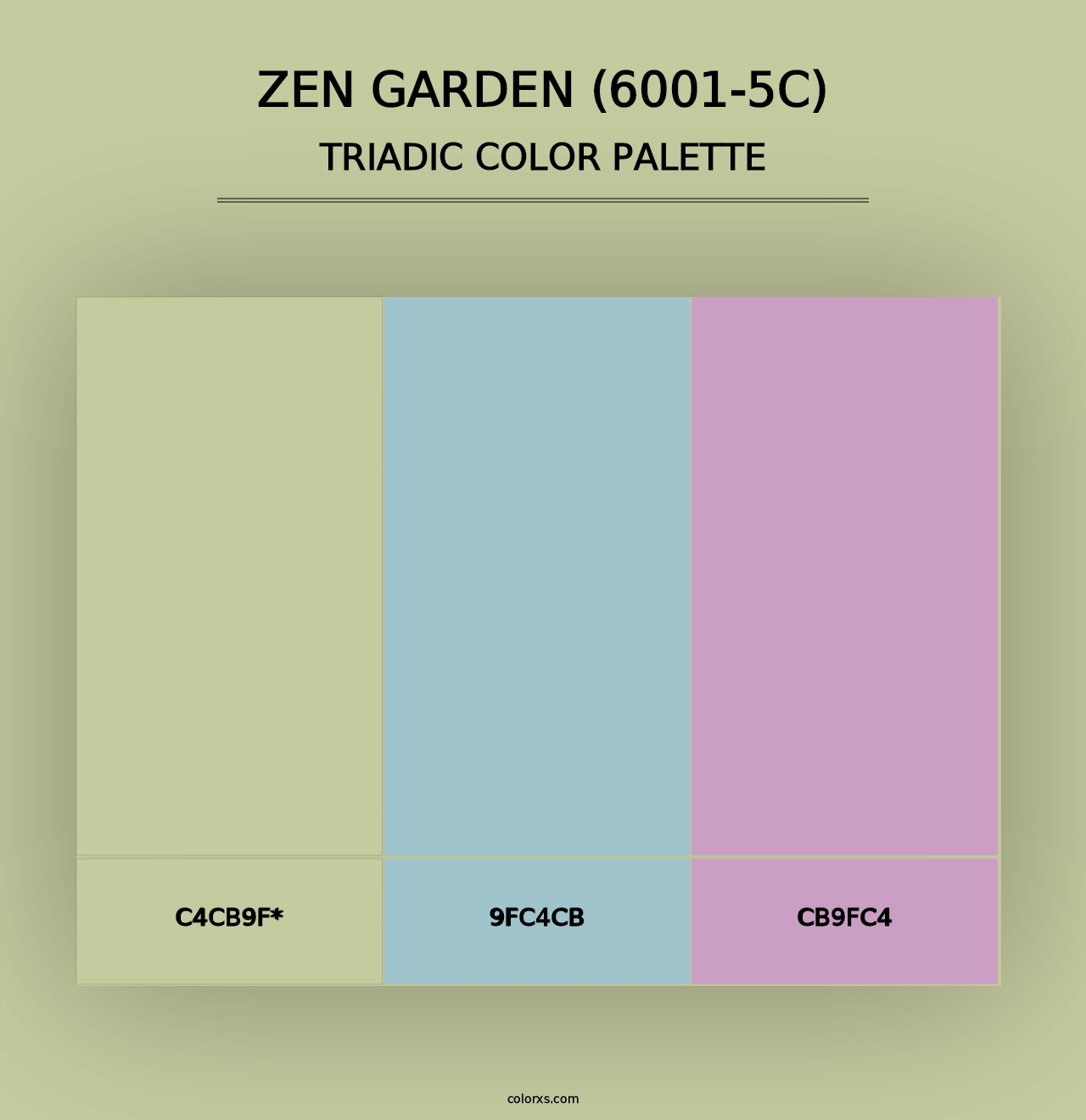 Zen Garden (6001-5C) - Triadic Color Palette