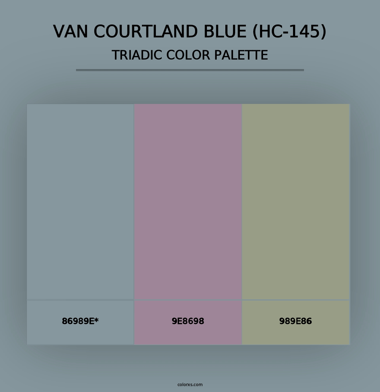 Van Courtland Blue (HC-145) - Triadic Color Palette