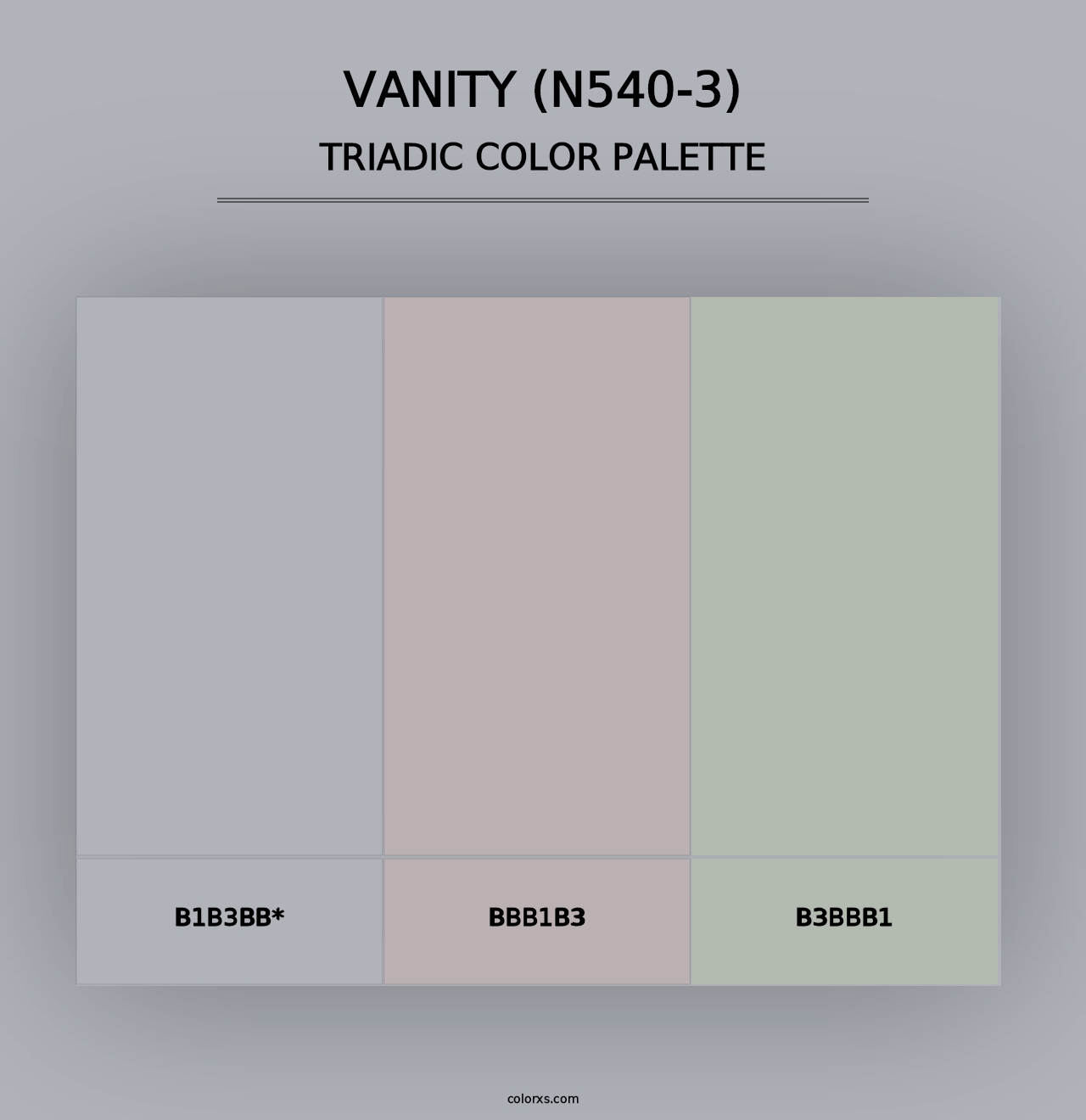 Vanity (N540-3) - Triadic Color Palette