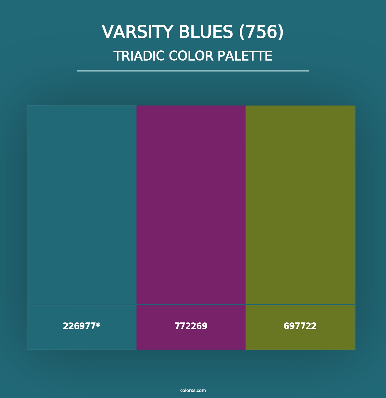 Varsity Blues (756) - Triadic Color Palette