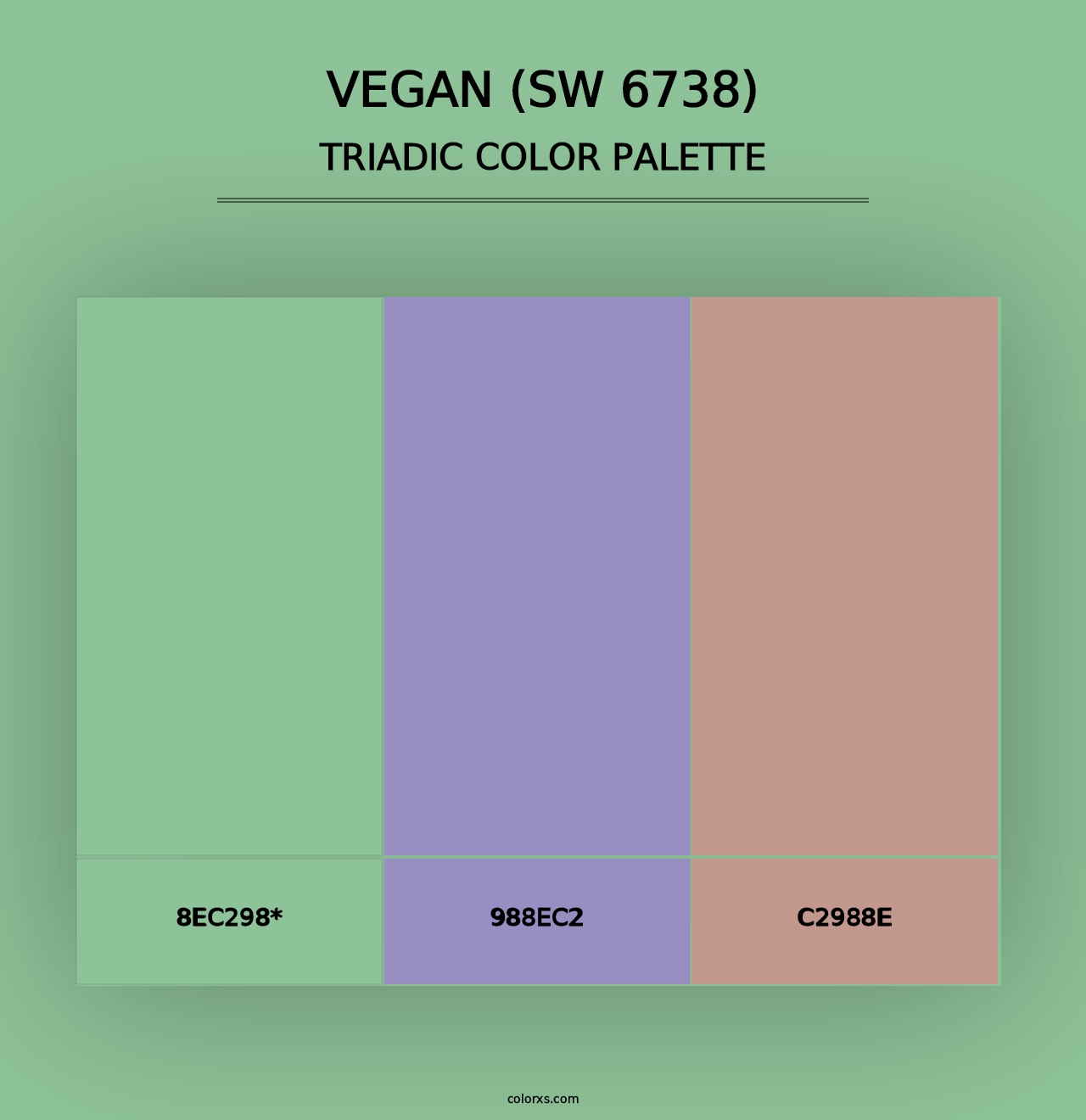 Vegan (SW 6738) - Triadic Color Palette