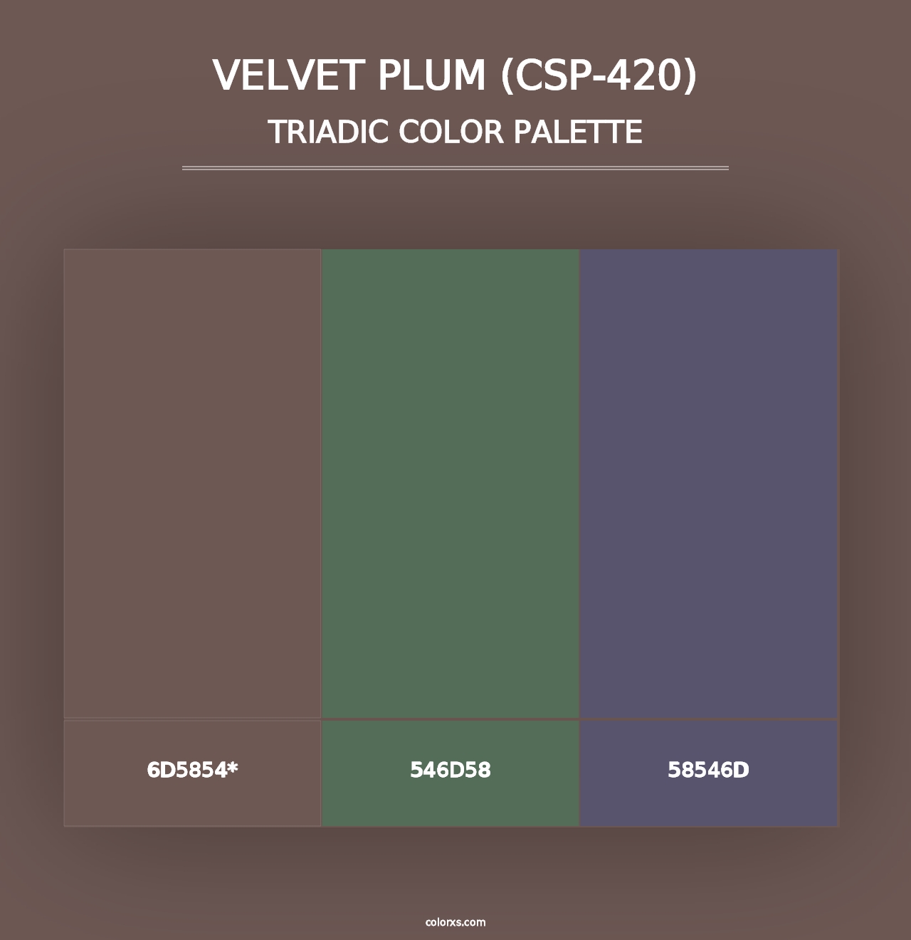 Velvet Plum (CSP-420) - Triadic Color Palette