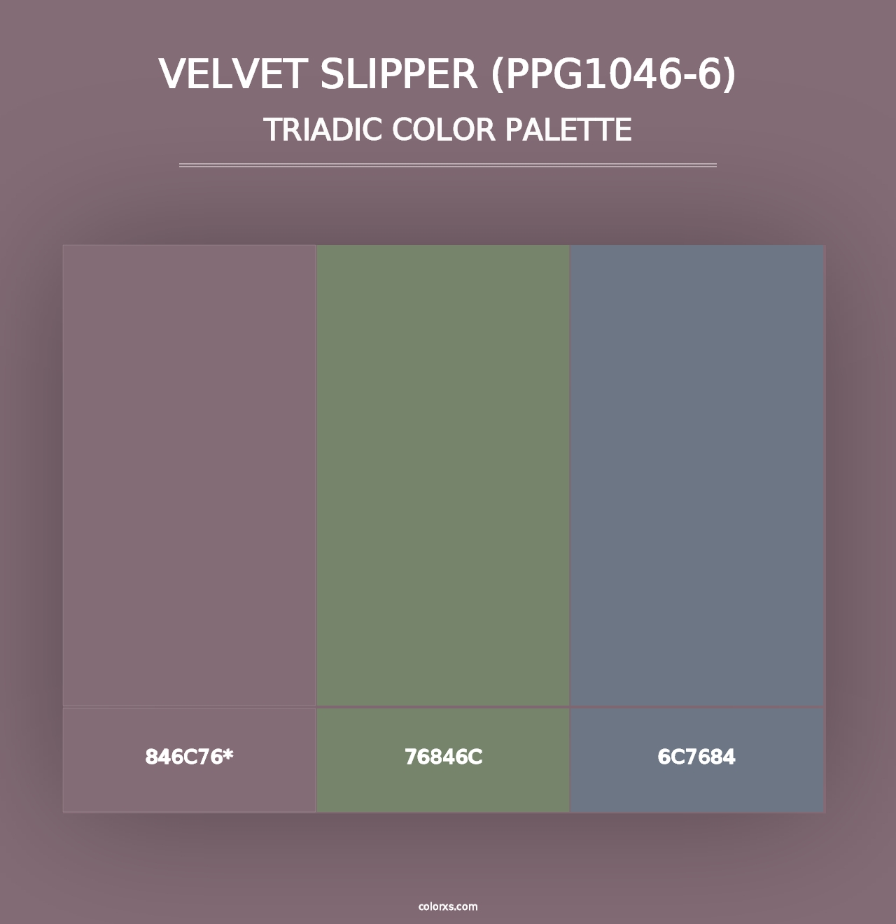 Velvet Slipper (PPG1046-6) - Triadic Color Palette