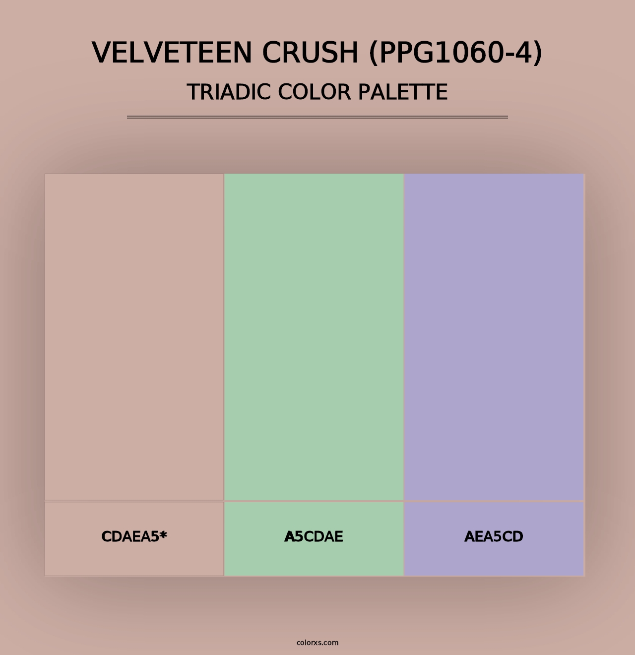 Velveteen Crush (PPG1060-4) - Triadic Color Palette