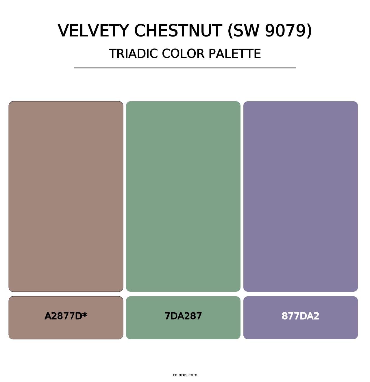 Velvety Chestnut (SW 9079) - Triadic Color Palette