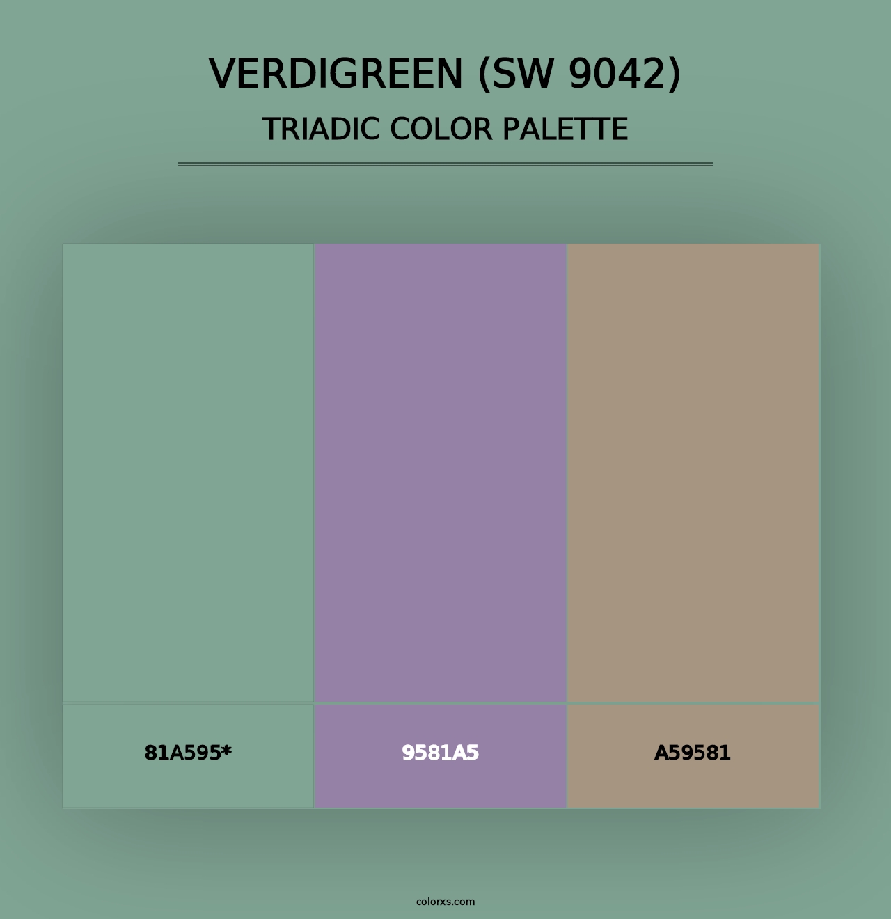 Verdigreen (SW 9042) - Triadic Color Palette