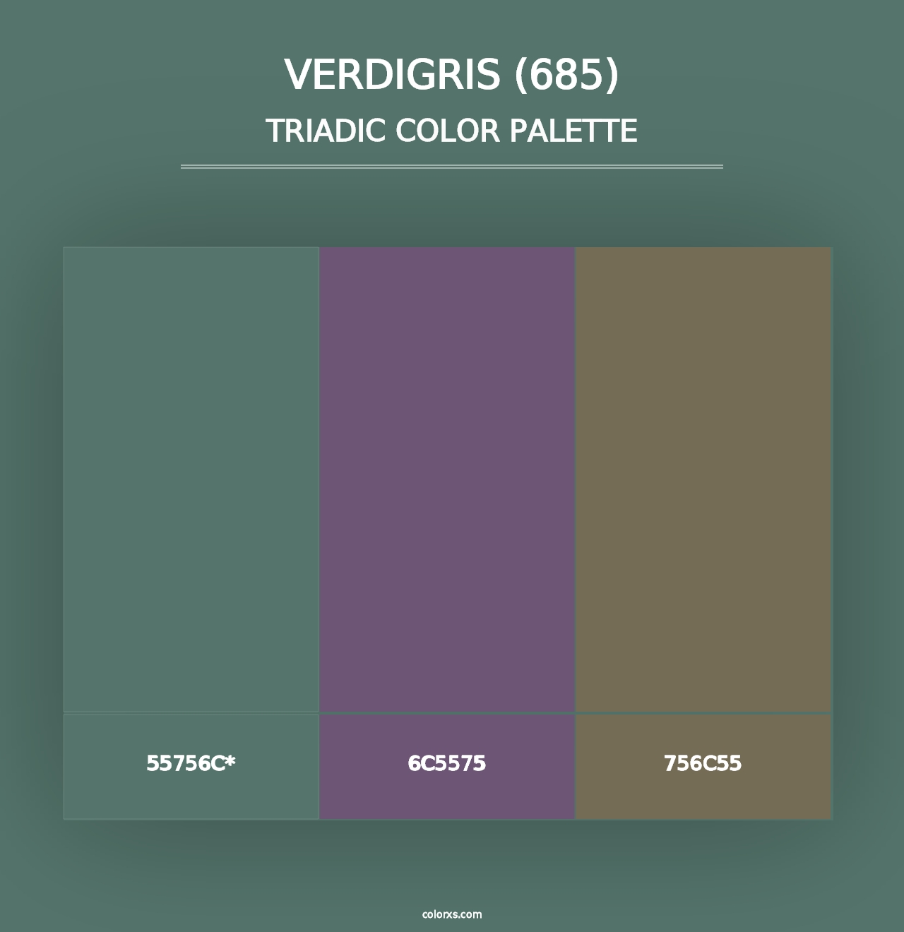 Verdigris (685) - Triadic Color Palette