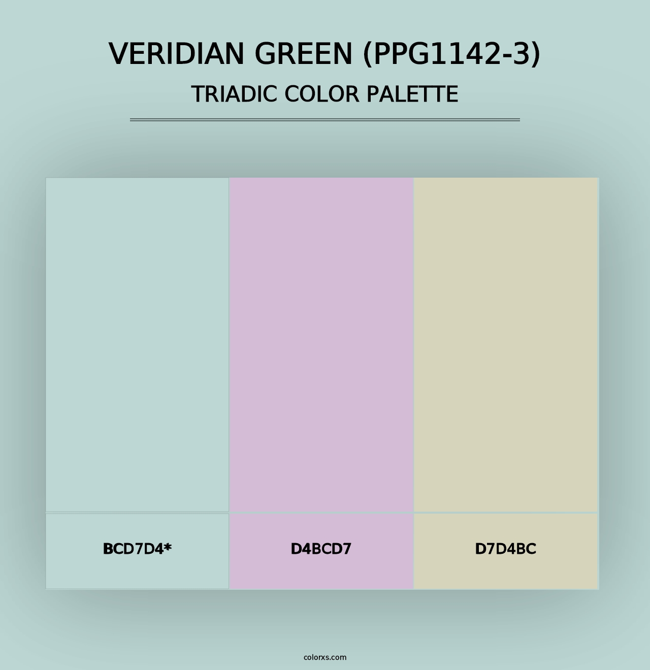 Veridian Green (PPG1142-3) - Triadic Color Palette