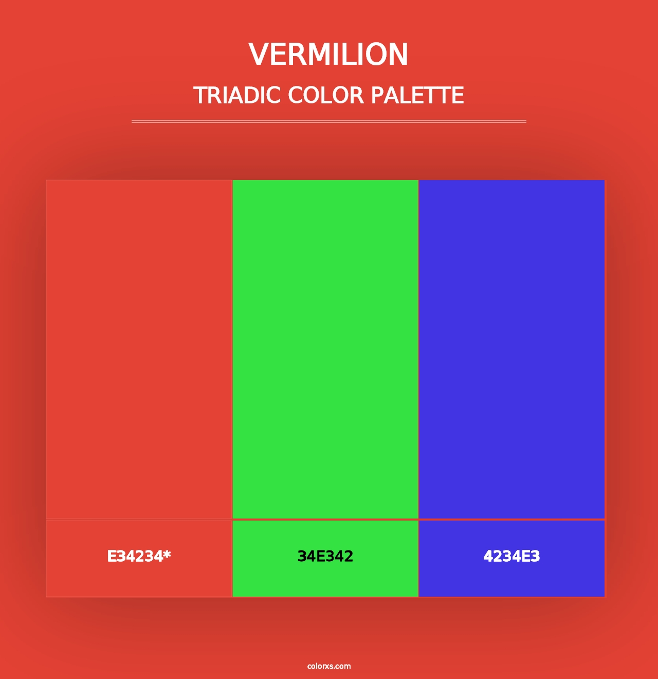 Vermilion - Triadic Color Palette