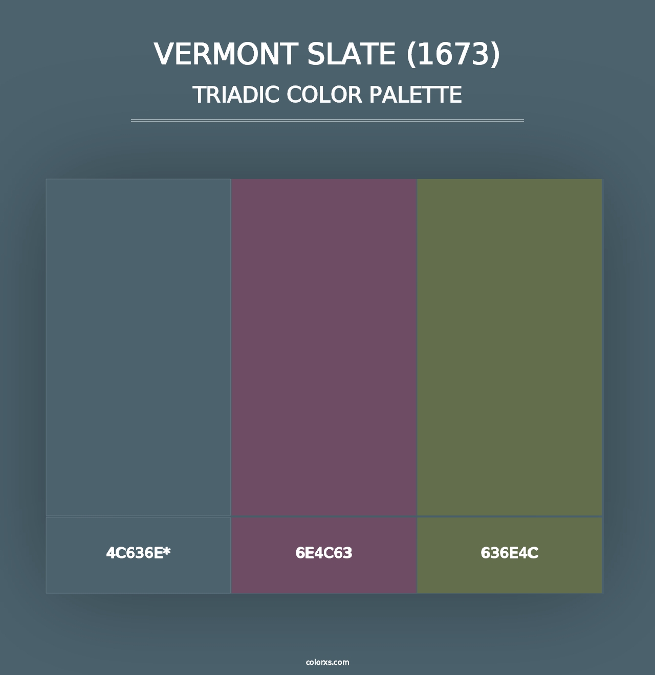 Vermont Slate (1673) - Triadic Color Palette