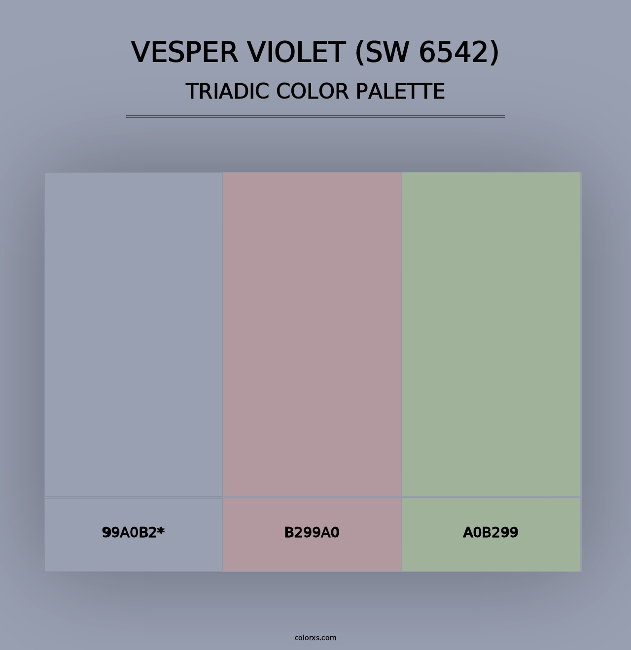 Vesper Violet (SW 6542) - Triadic Color Palette