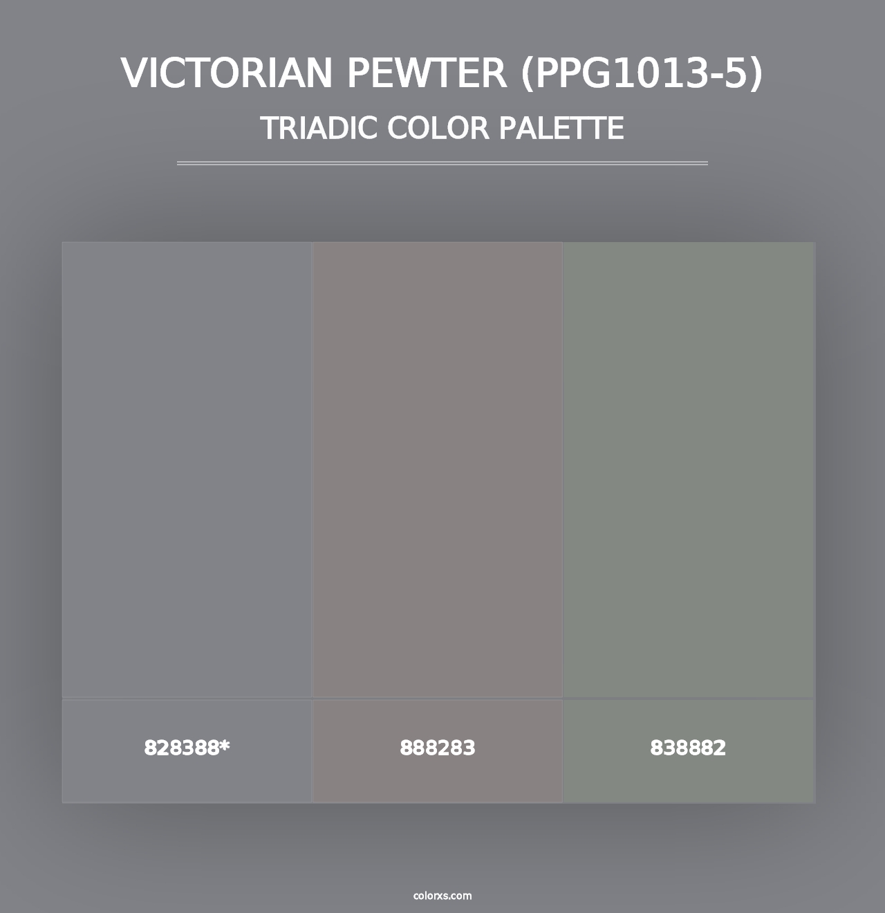 Victorian Pewter (PPG1013-5) - Triadic Color Palette