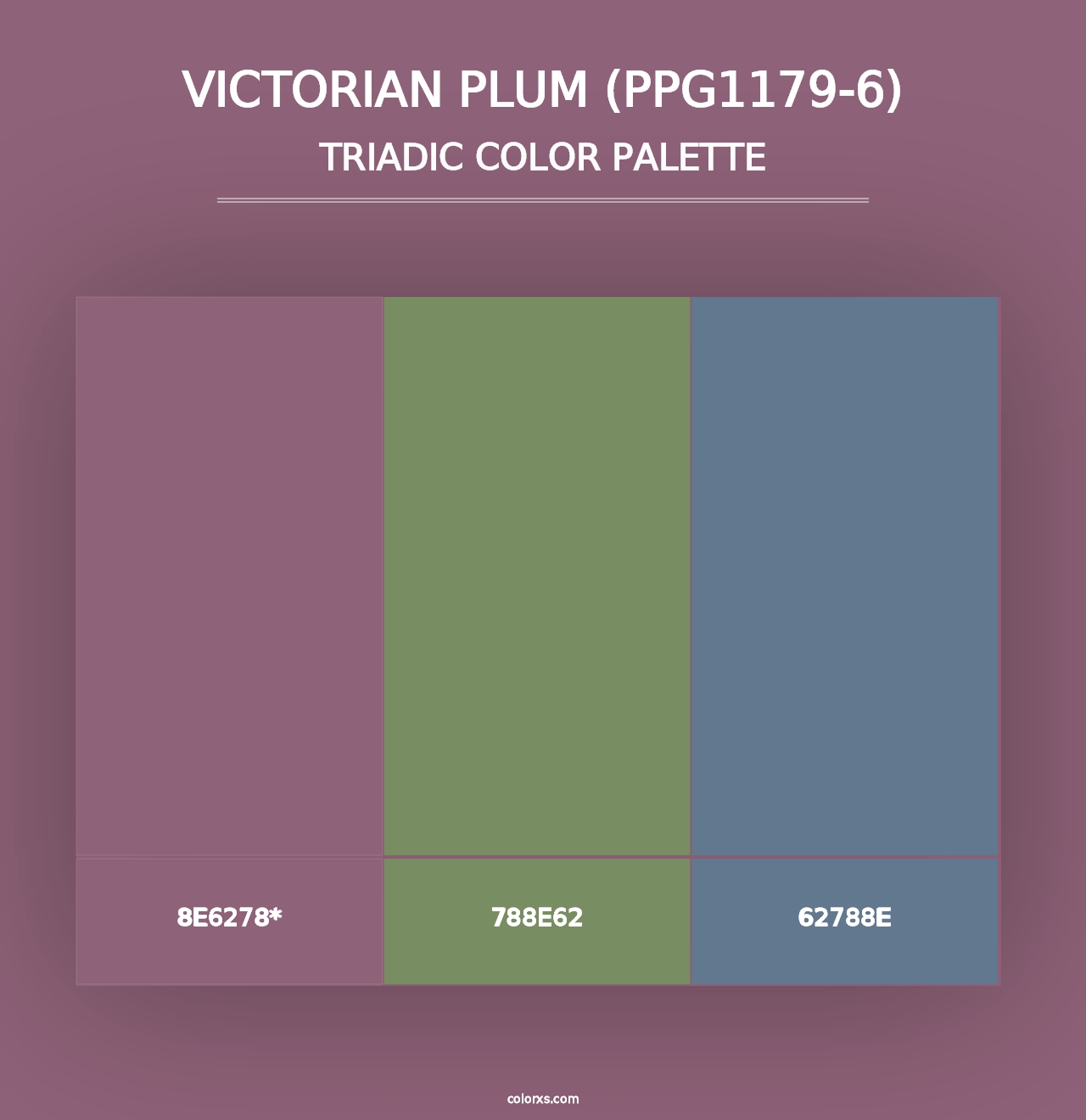 Victorian Plum (PPG1179-6) - Triadic Color Palette