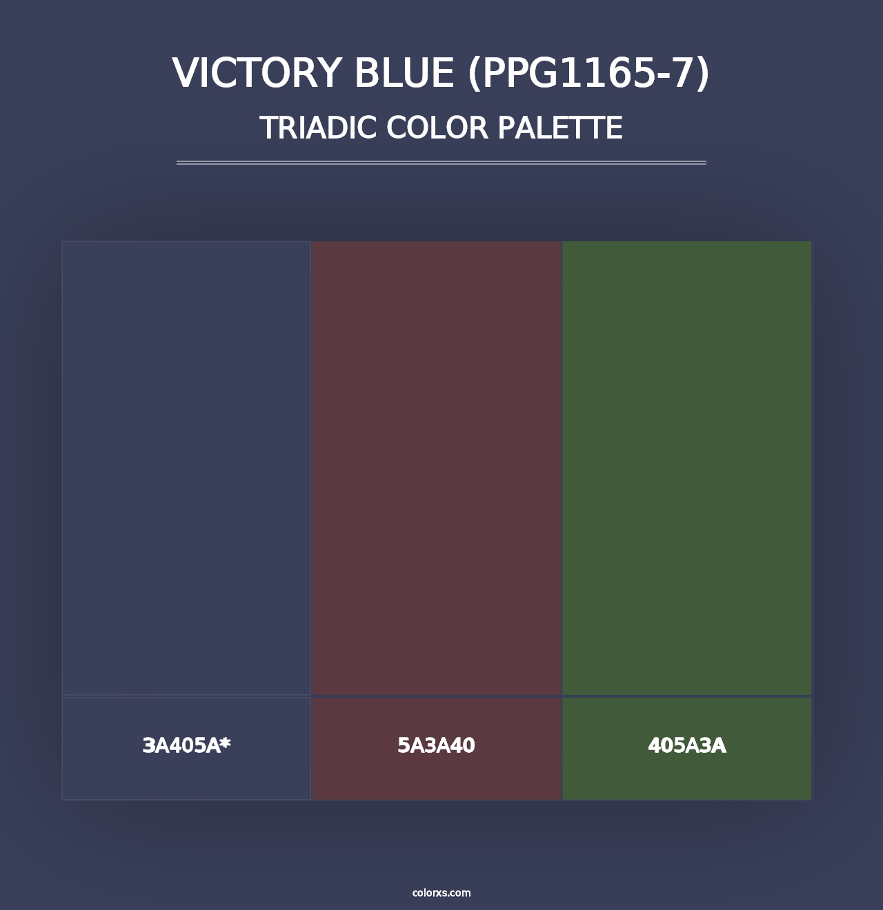 Victory Blue (PPG1165-7) - Triadic Color Palette