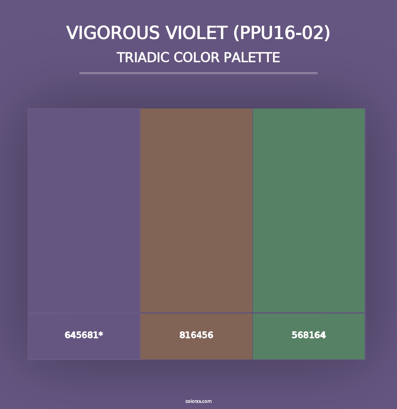 Vigorous Violet (PPU16-02) - Triadic Color Palette