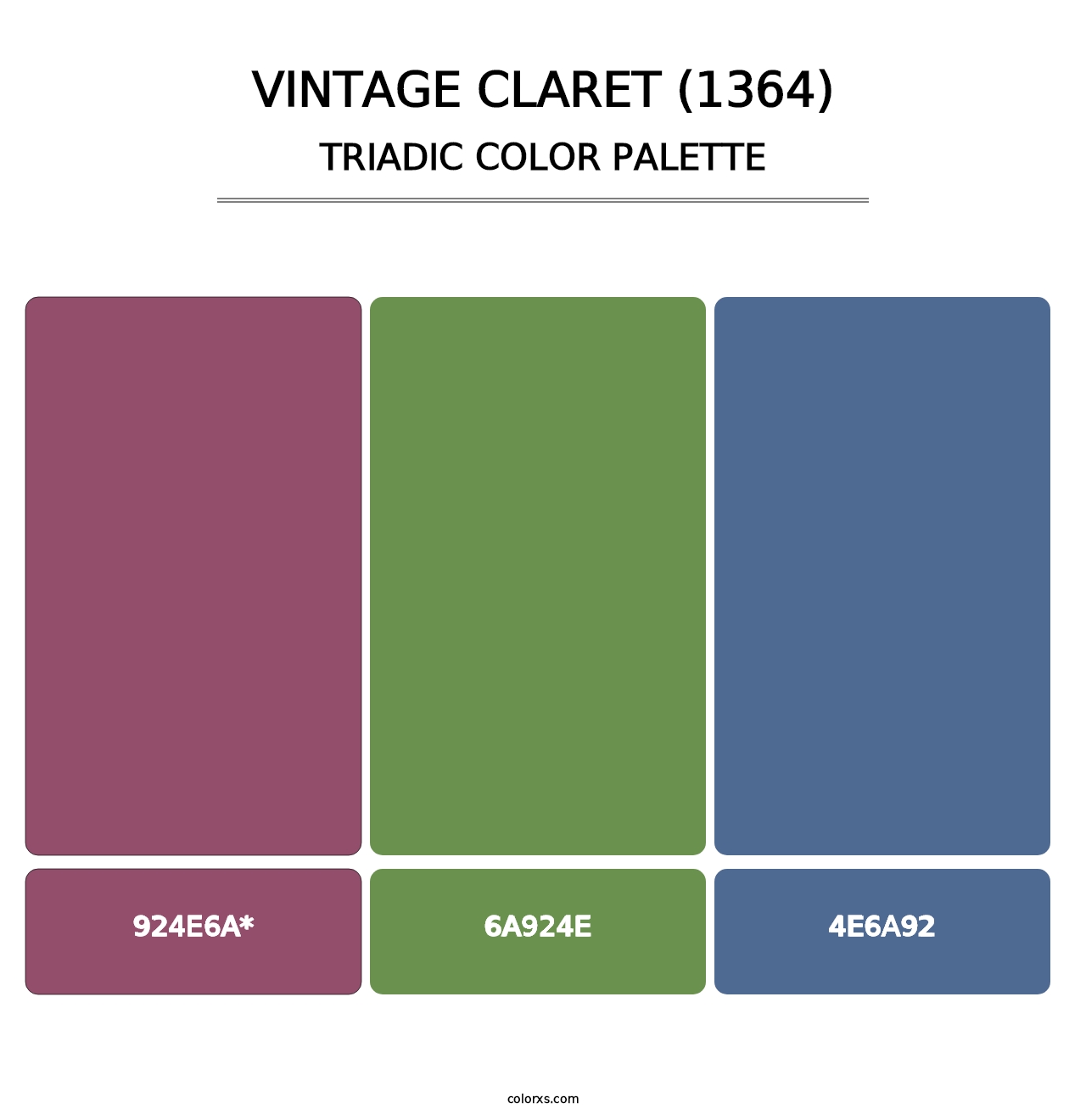 Vintage Claret (1364) - Triadic Color Palette