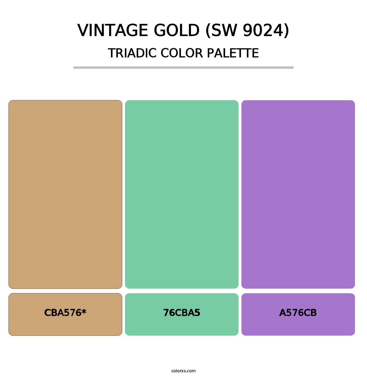 Vintage Gold (SW 9024) - Triadic Color Palette