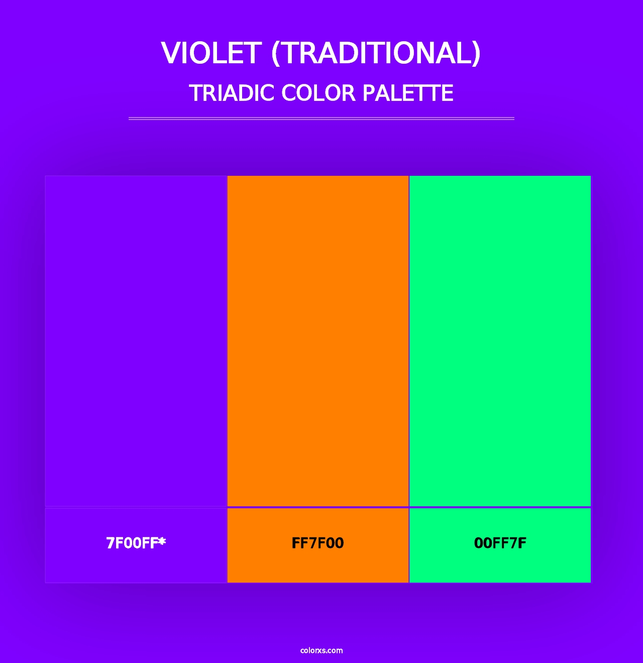 Violet (traditional) - Triadic Color Palette