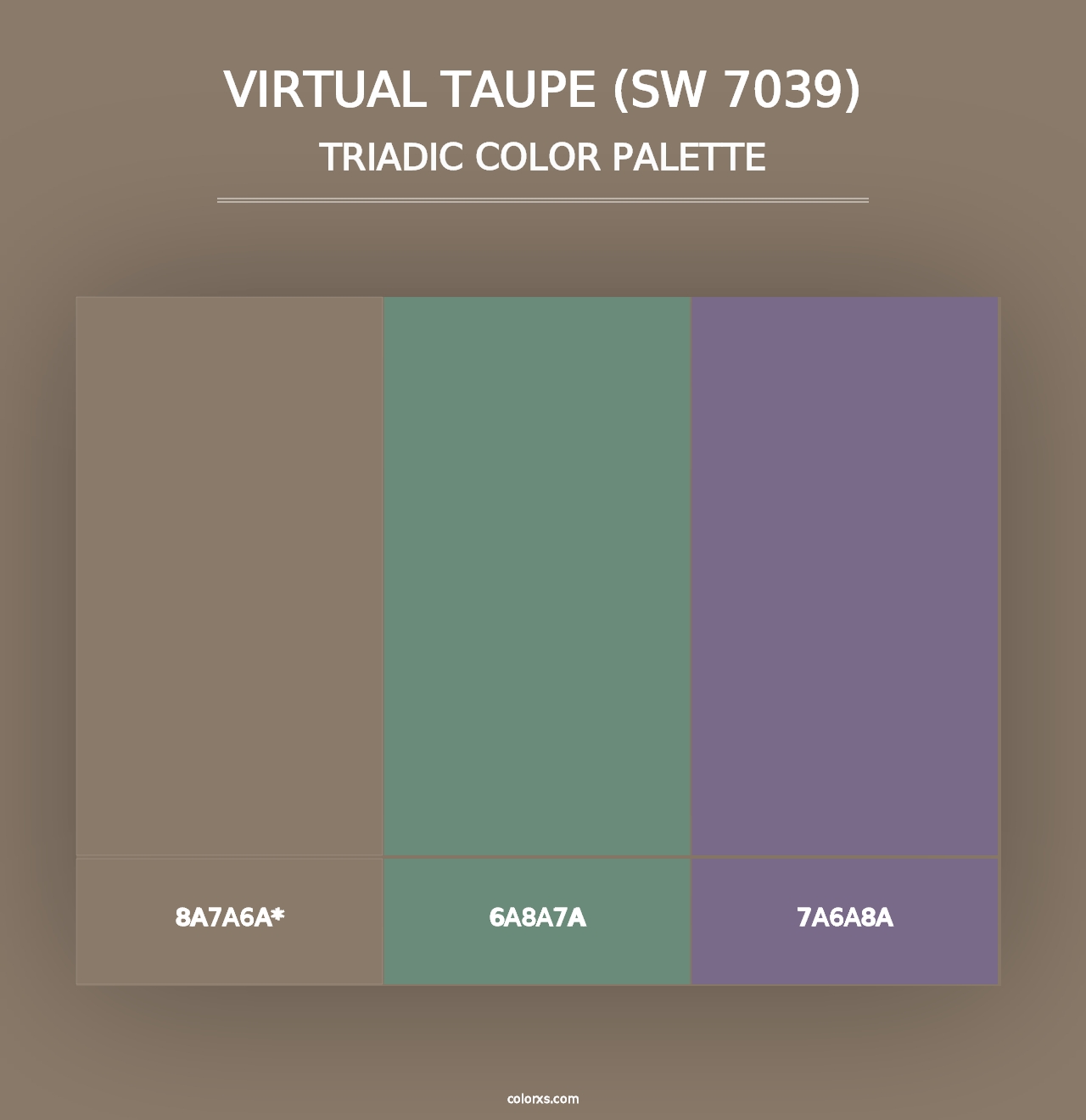 Virtual Taupe (SW 7039) - Triadic Color Palette