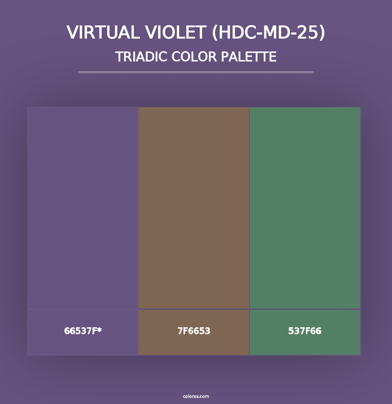 Virtual Violet (HDC-MD-25) - Triadic Color Palette