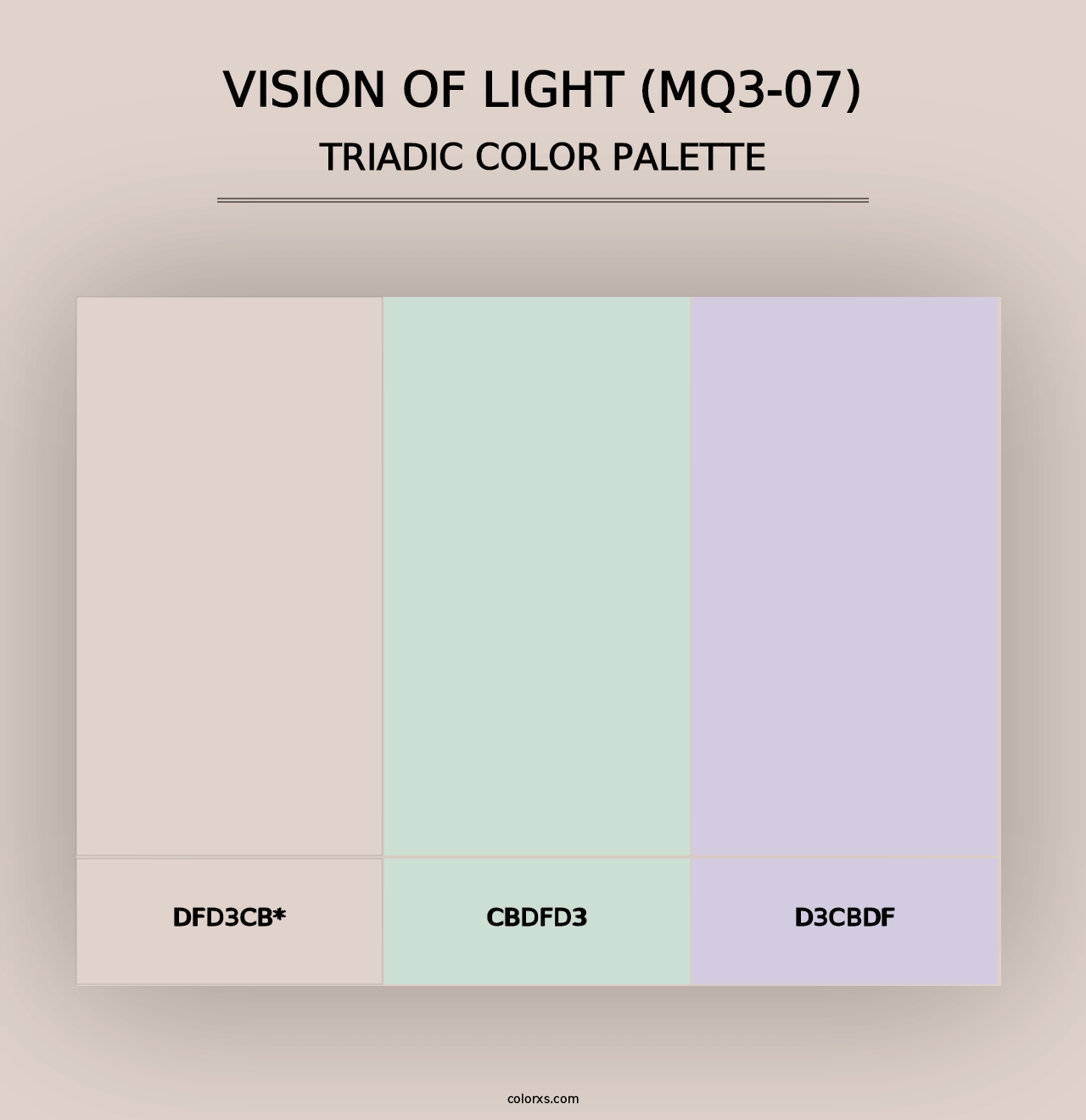 Vision Of Light (MQ3-07) - Triadic Color Palette