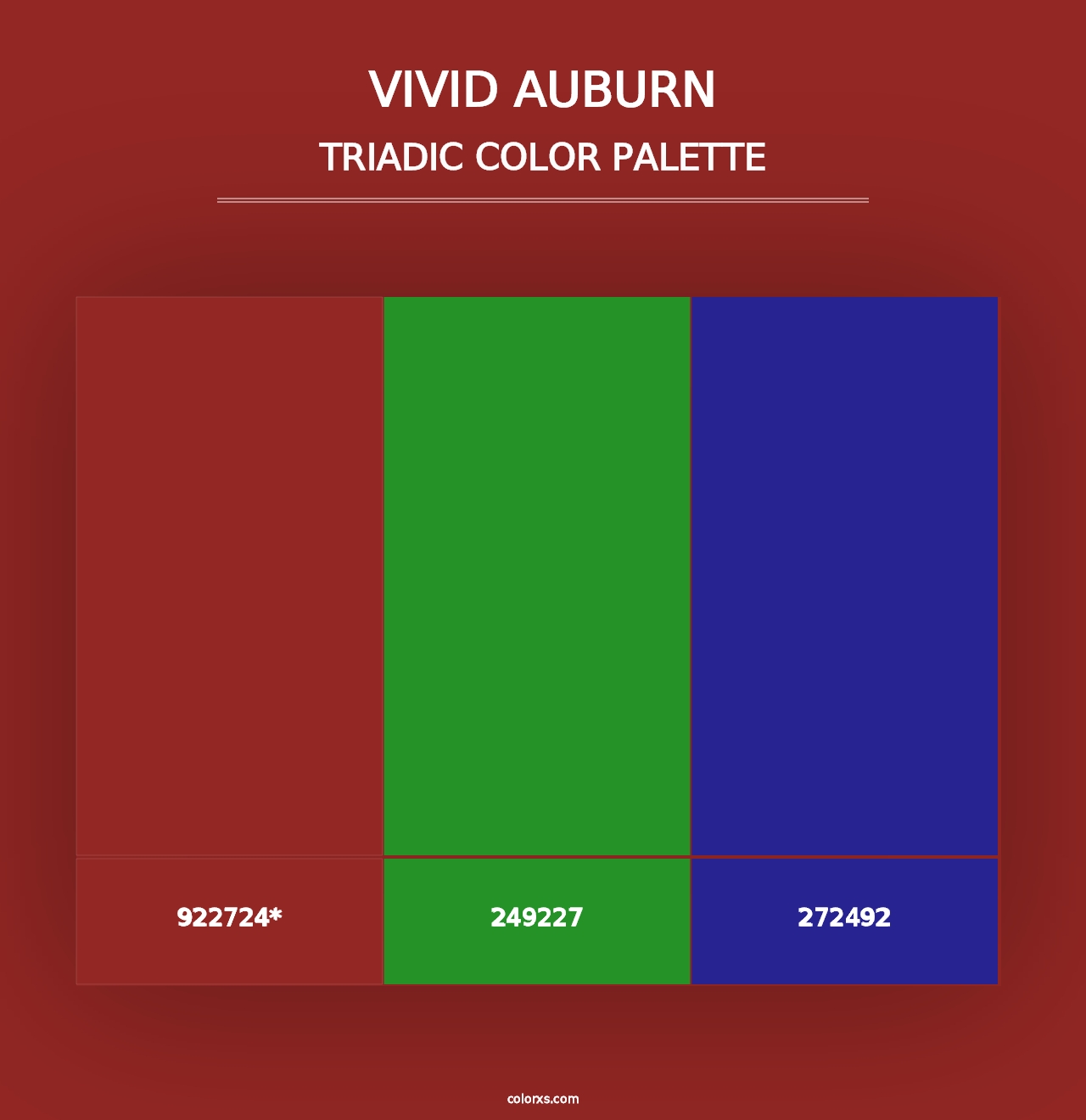 Vivid Auburn - Triadic Color Palette