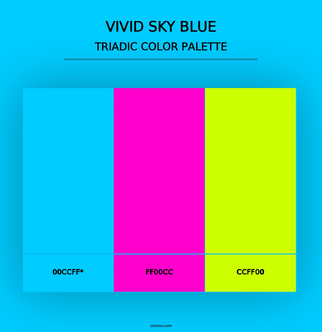 Vivid Sky Blue - Triadic Color Palette