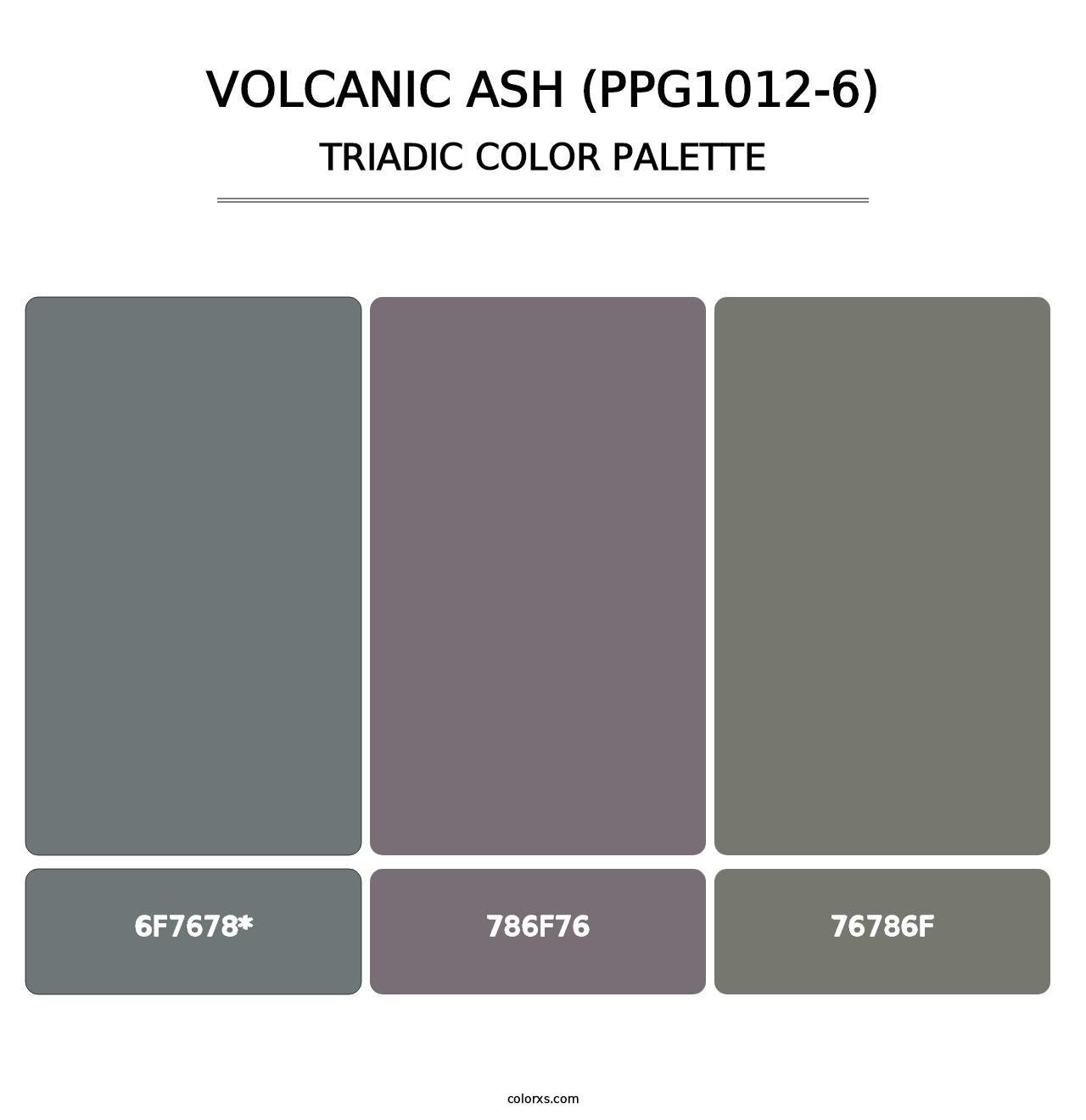 Volcanic Ash (PPG1012-6) - Triadic Color Palette