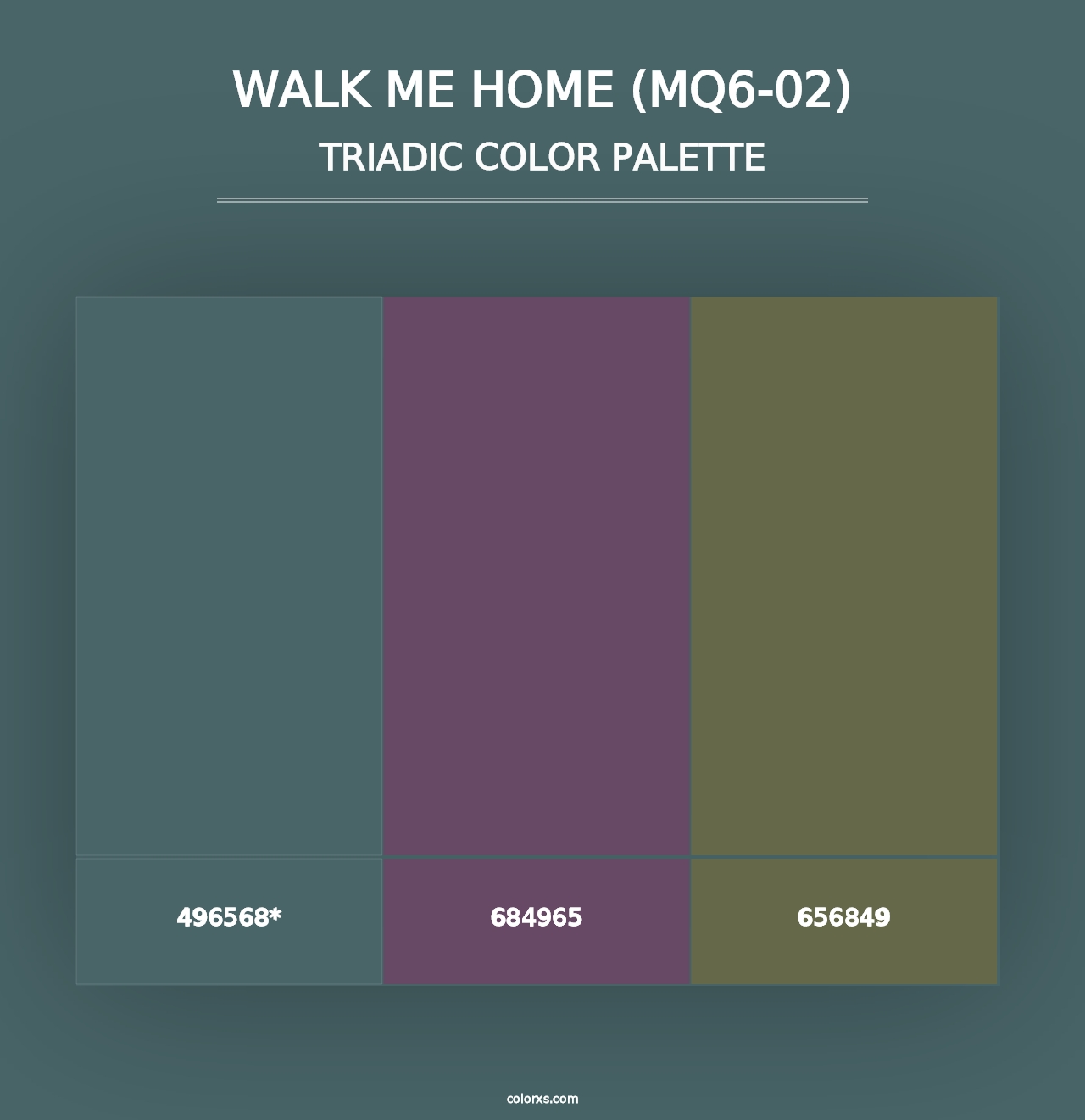 Walk Me Home (MQ6-02) - Triadic Color Palette