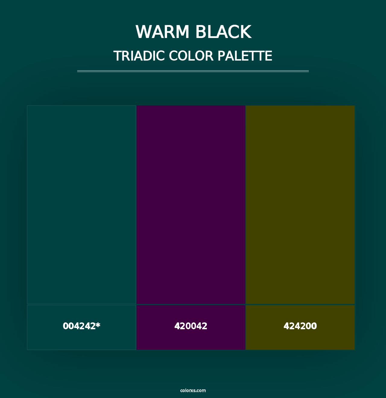 Warm Black - Triadic Color Palette