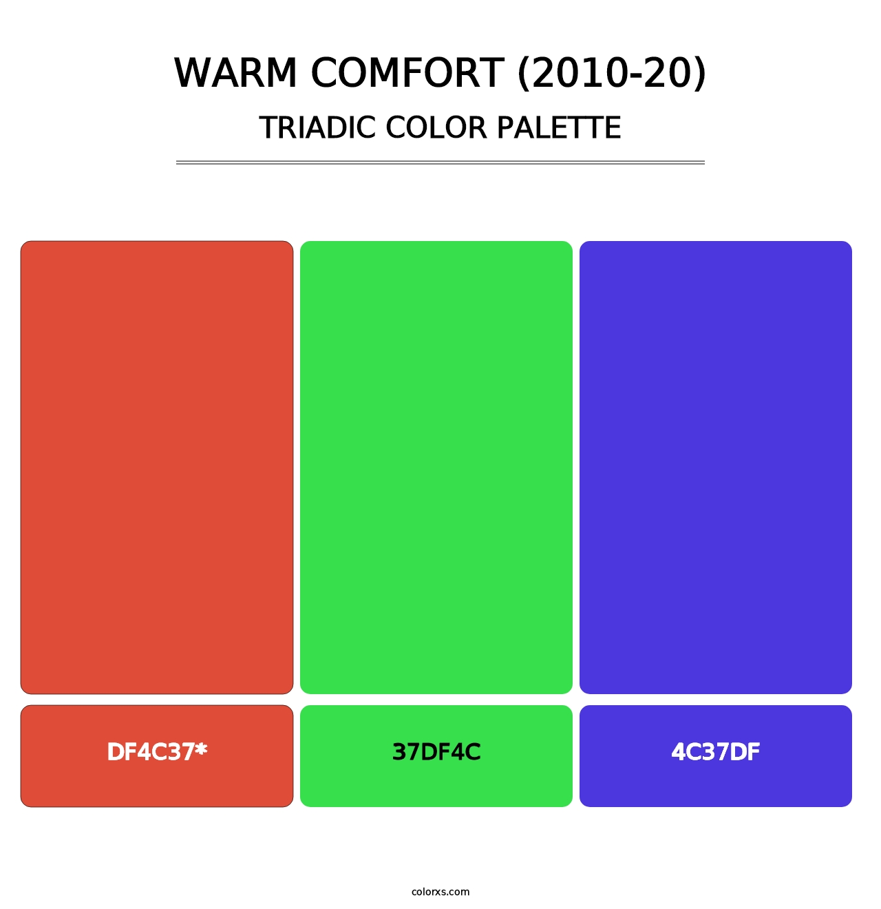 Warm Comfort (2010-20) - Triadic Color Palette