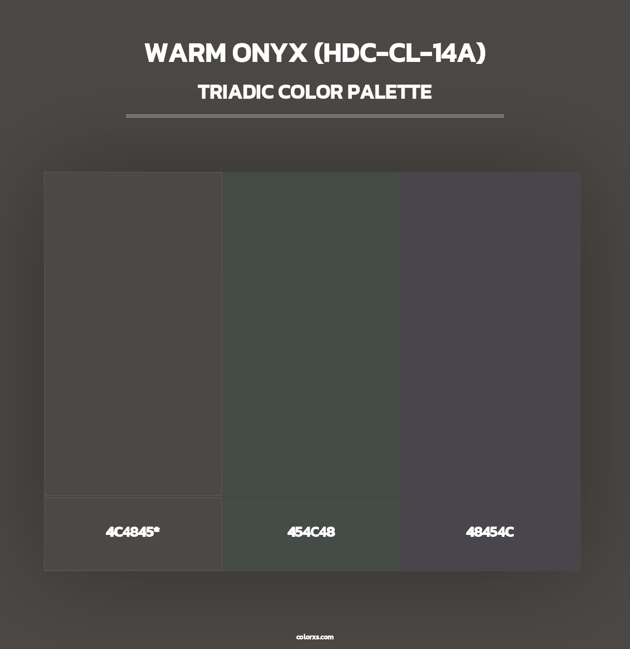 Warm Onyx (HDC-CL-14A) - Triadic Color Palette