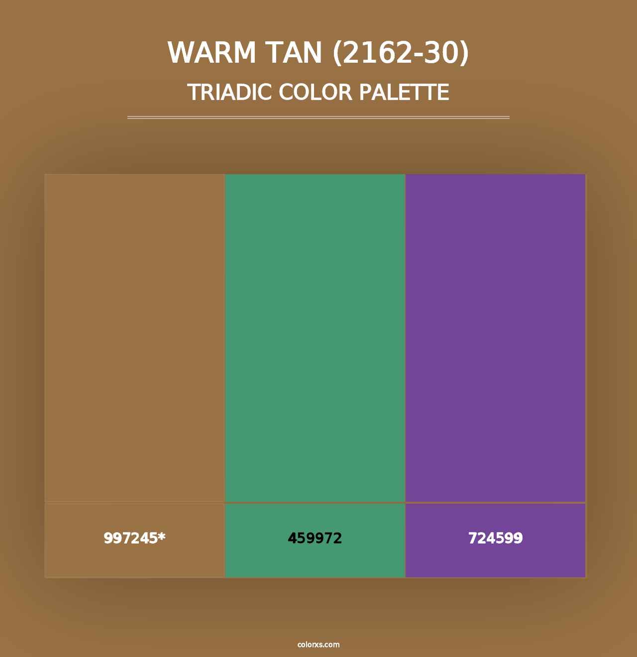 Warm Tan (2162-30) - Triadic Color Palette