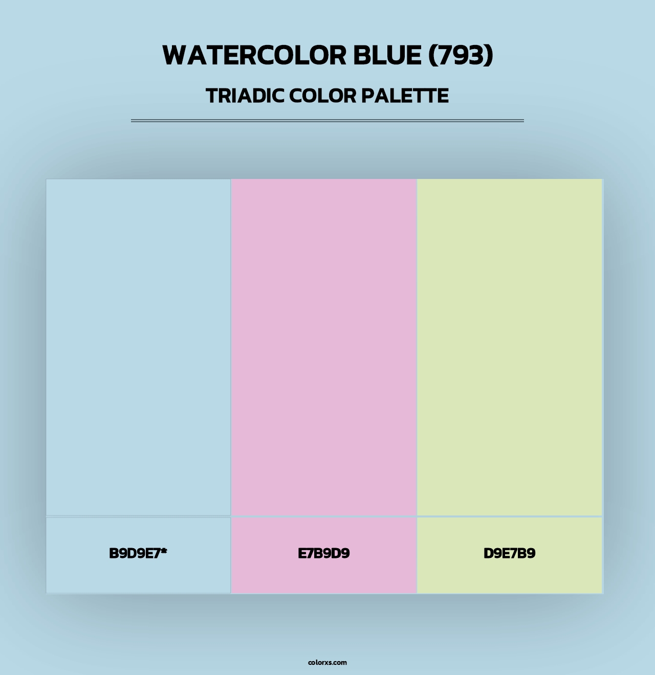 Watercolor Blue (793) - Triadic Color Palette