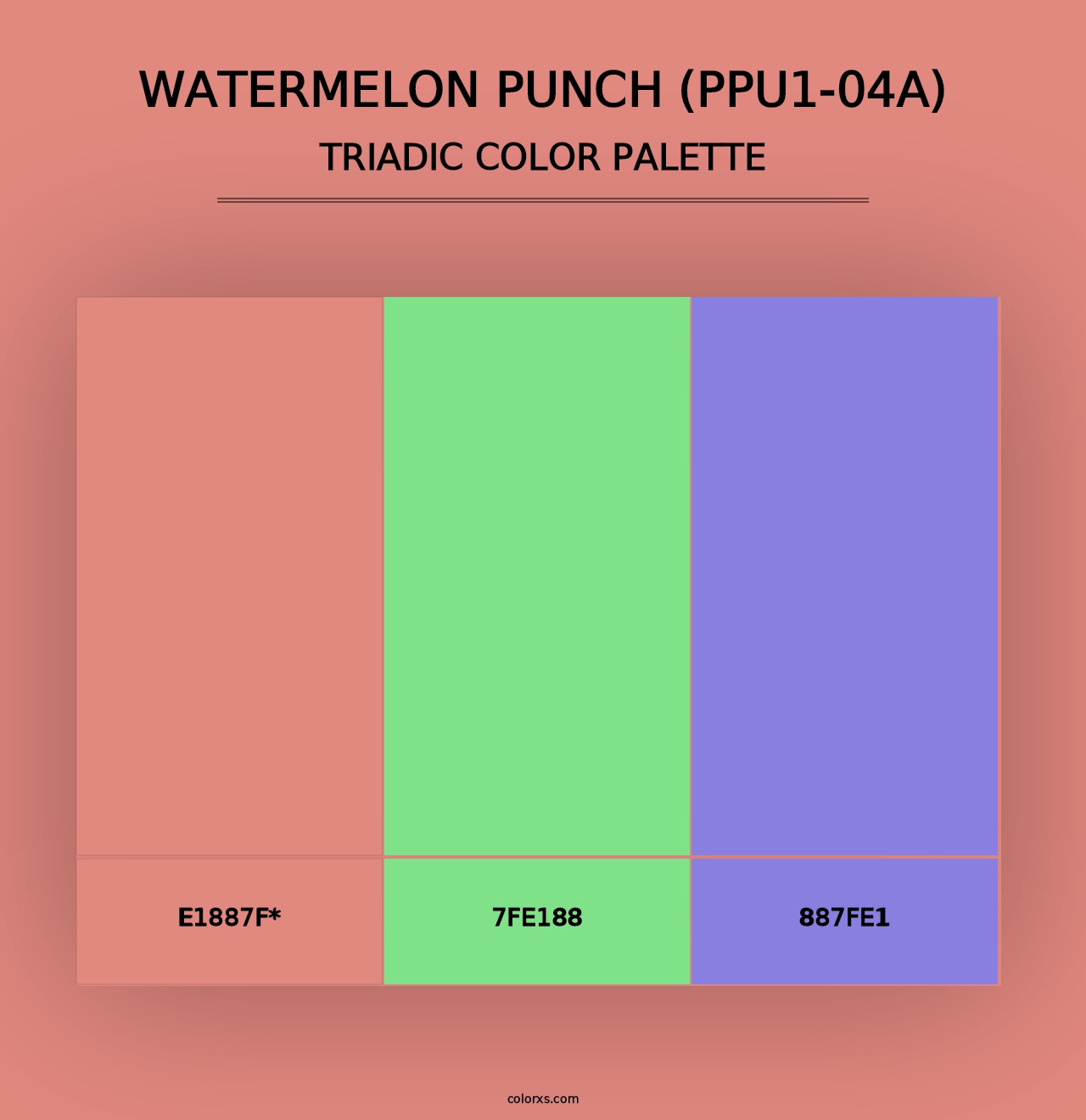 Watermelon Punch (PPU1-04A) - Triadic Color Palette