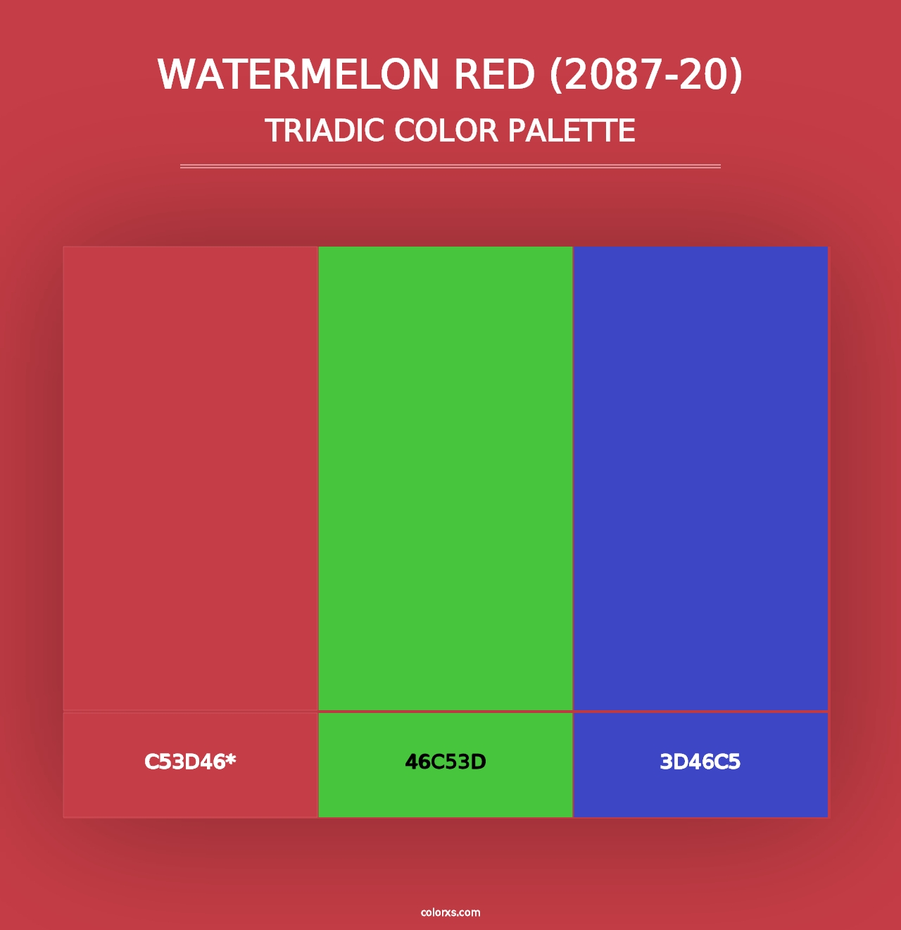 Watermelon Red (2087-20) - Triadic Color Palette