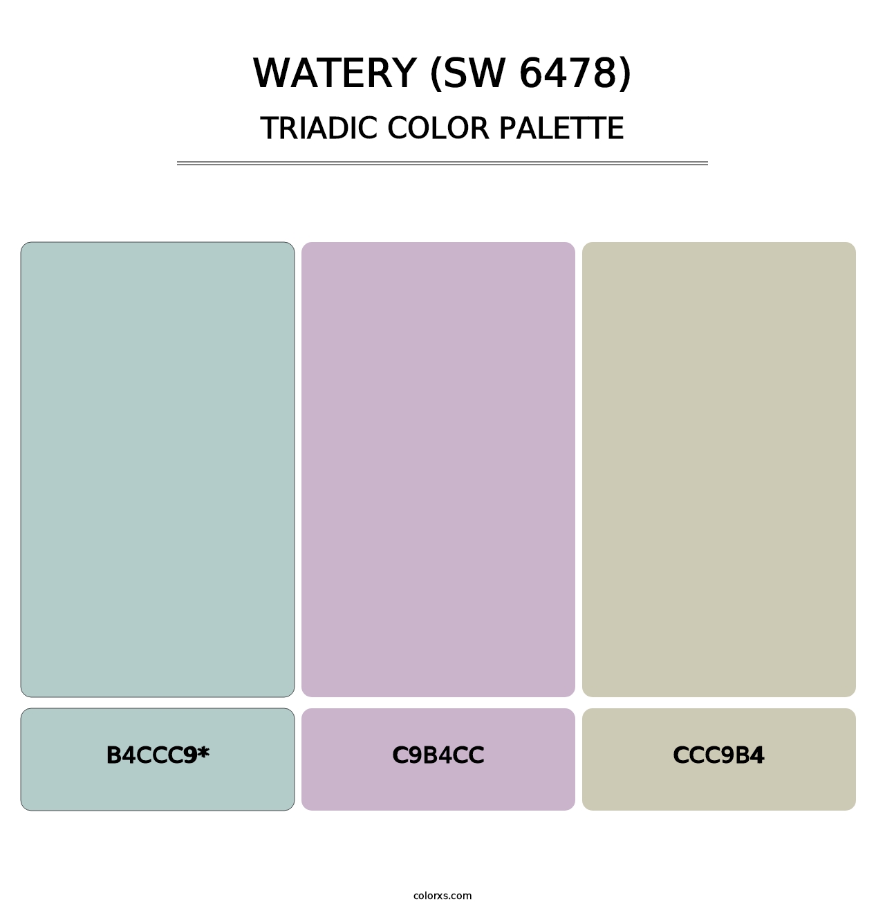 Watery (SW 6478) - Triadic Color Palette