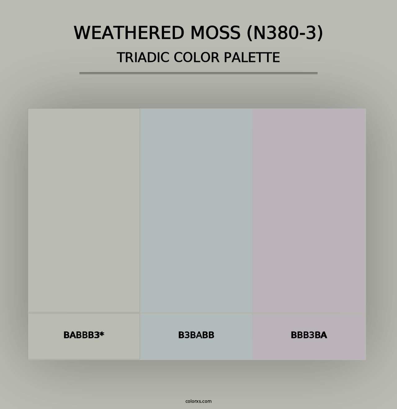 Weathered Moss (N380-3) - Triadic Color Palette