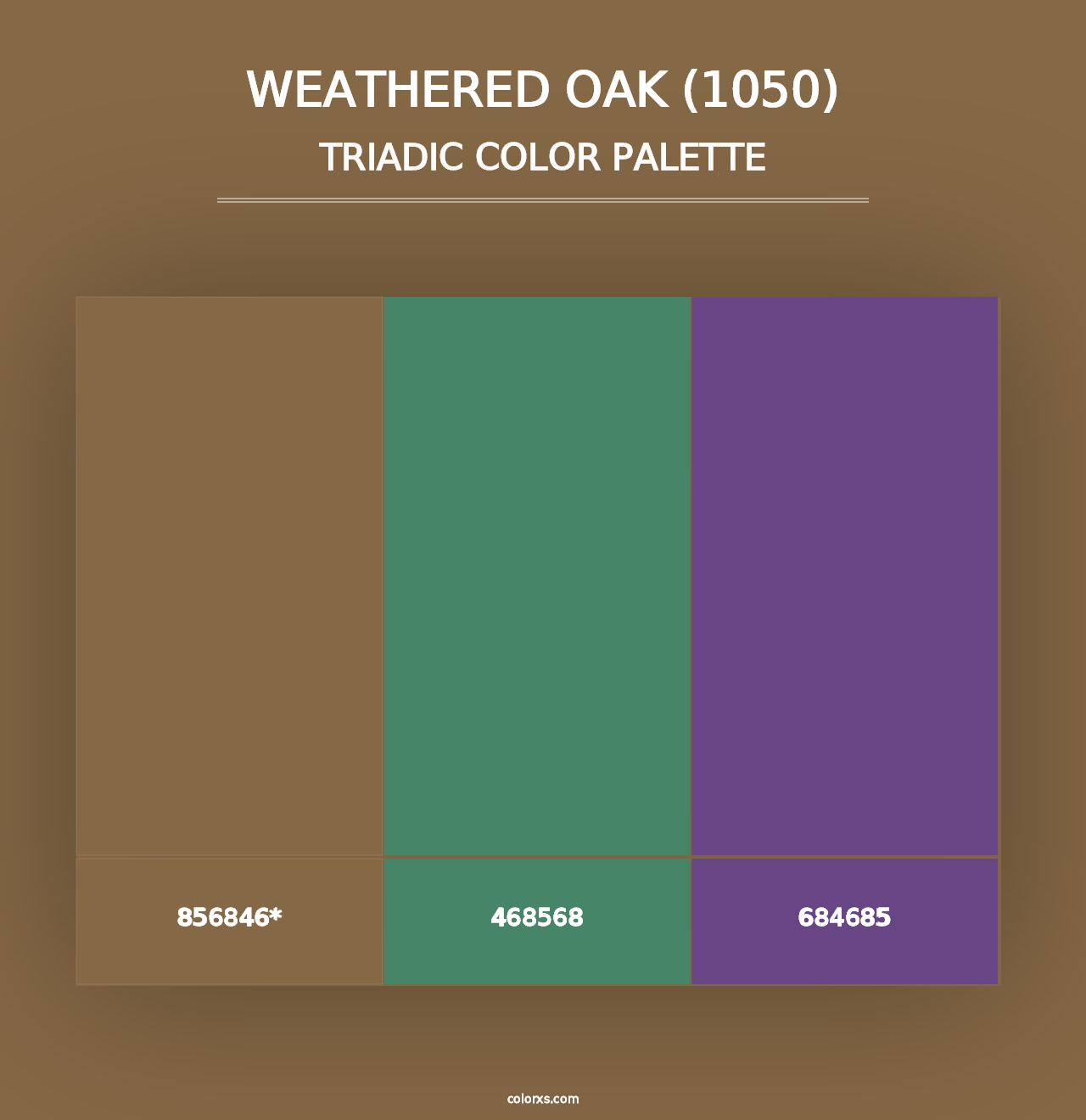 Weathered Oak (1050) - Triadic Color Palette