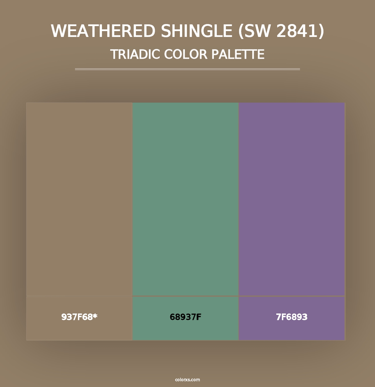 Weathered Shingle (SW 2841) - Triadic Color Palette