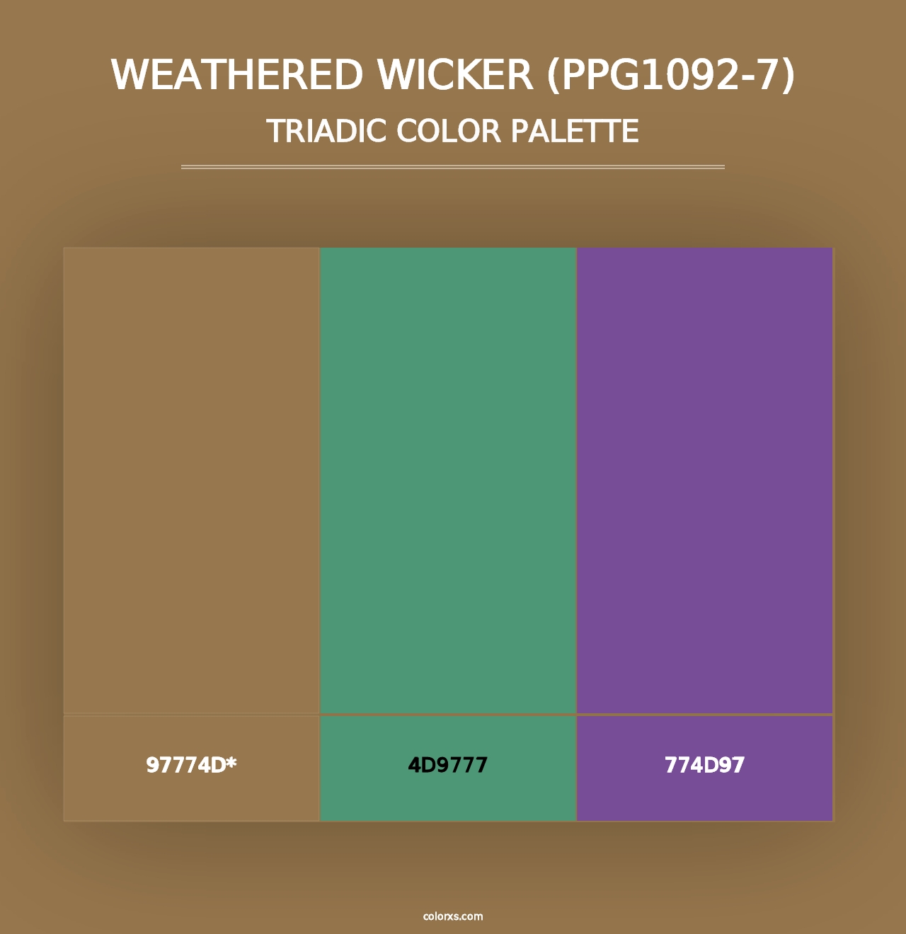 Weathered Wicker (PPG1092-7) - Triadic Color Palette