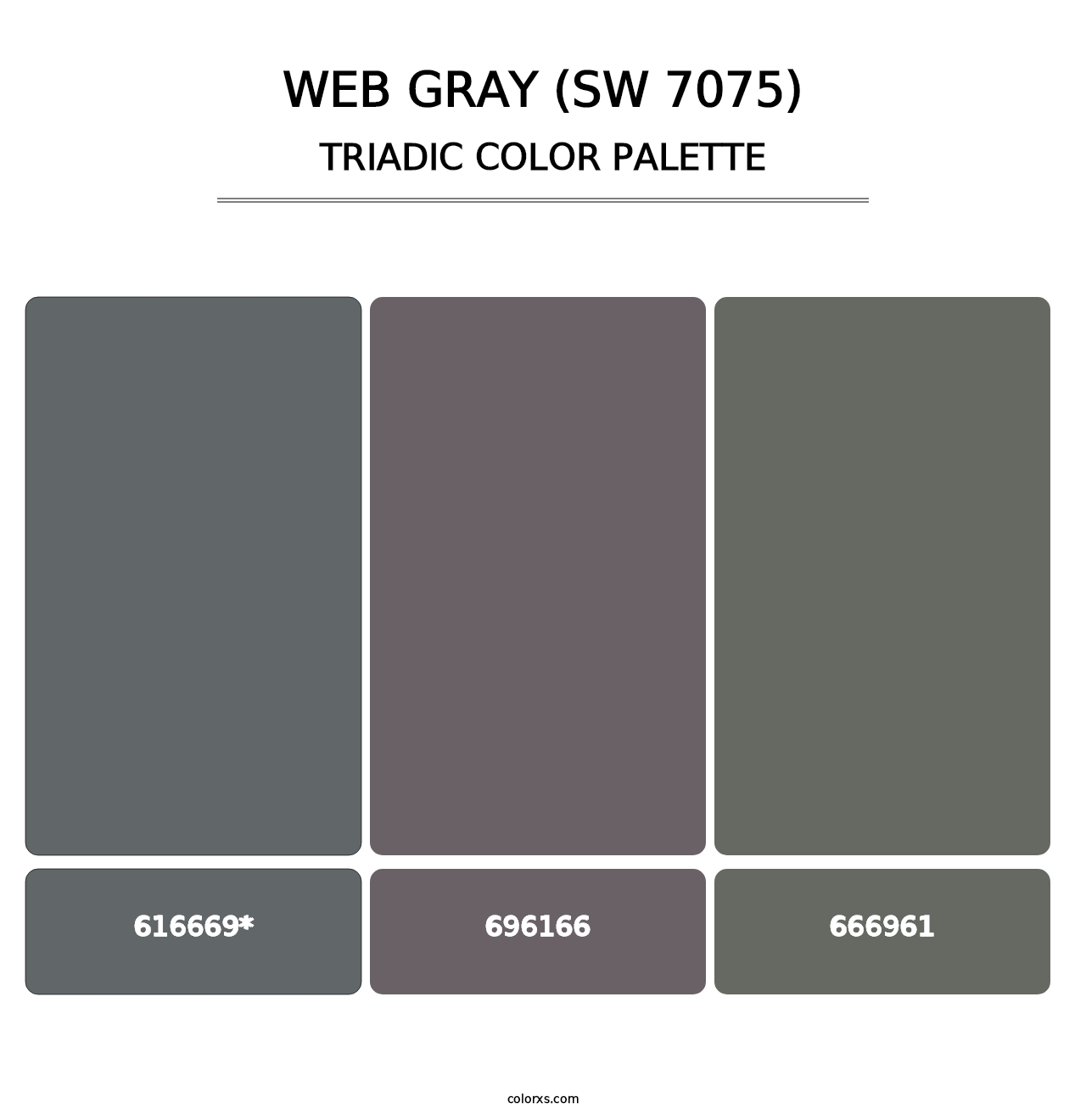 Web Gray (SW 7075) - Triadic Color Palette