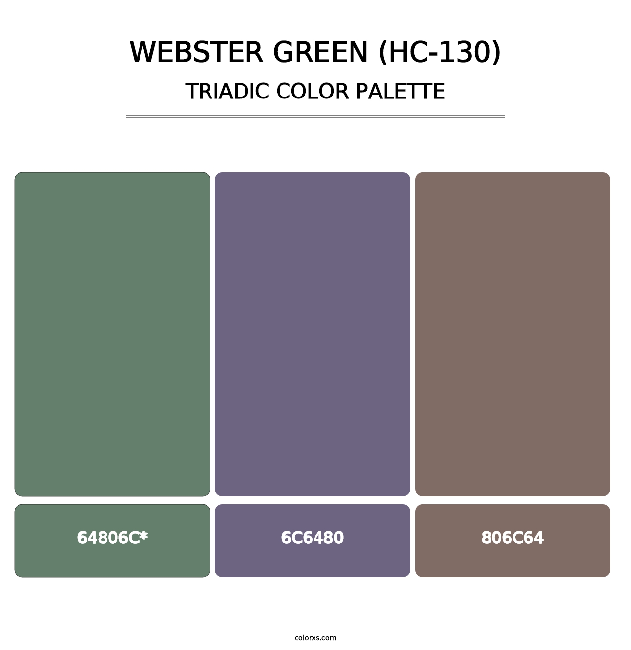 Webster Green (HC-130) - Triadic Color Palette